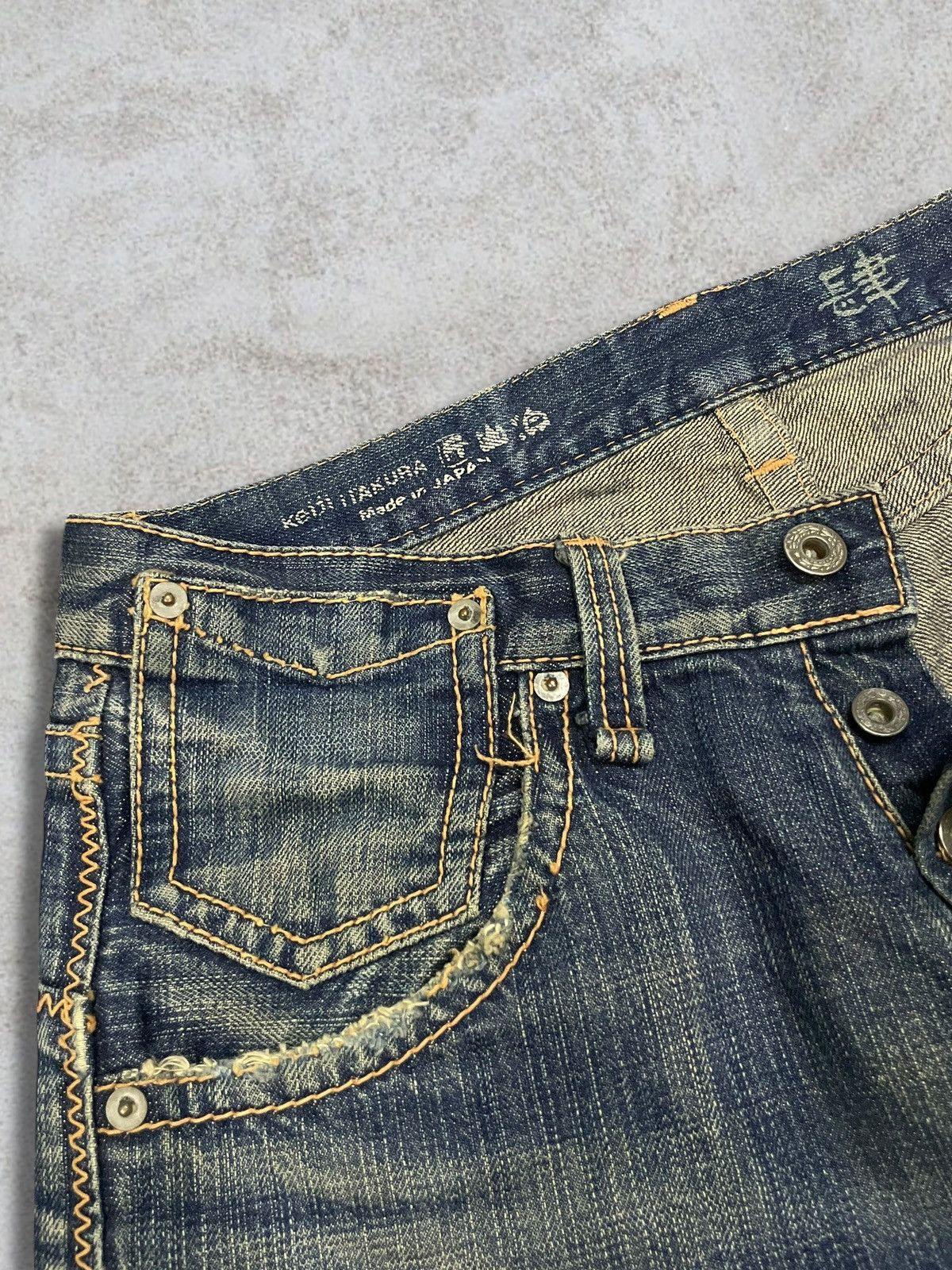 GOSTAR DE FUGA Keiji Itakura Japan Denim Mud Wash Button-Fly Frayed Jeans Size US 31 - 9 Thumbnail