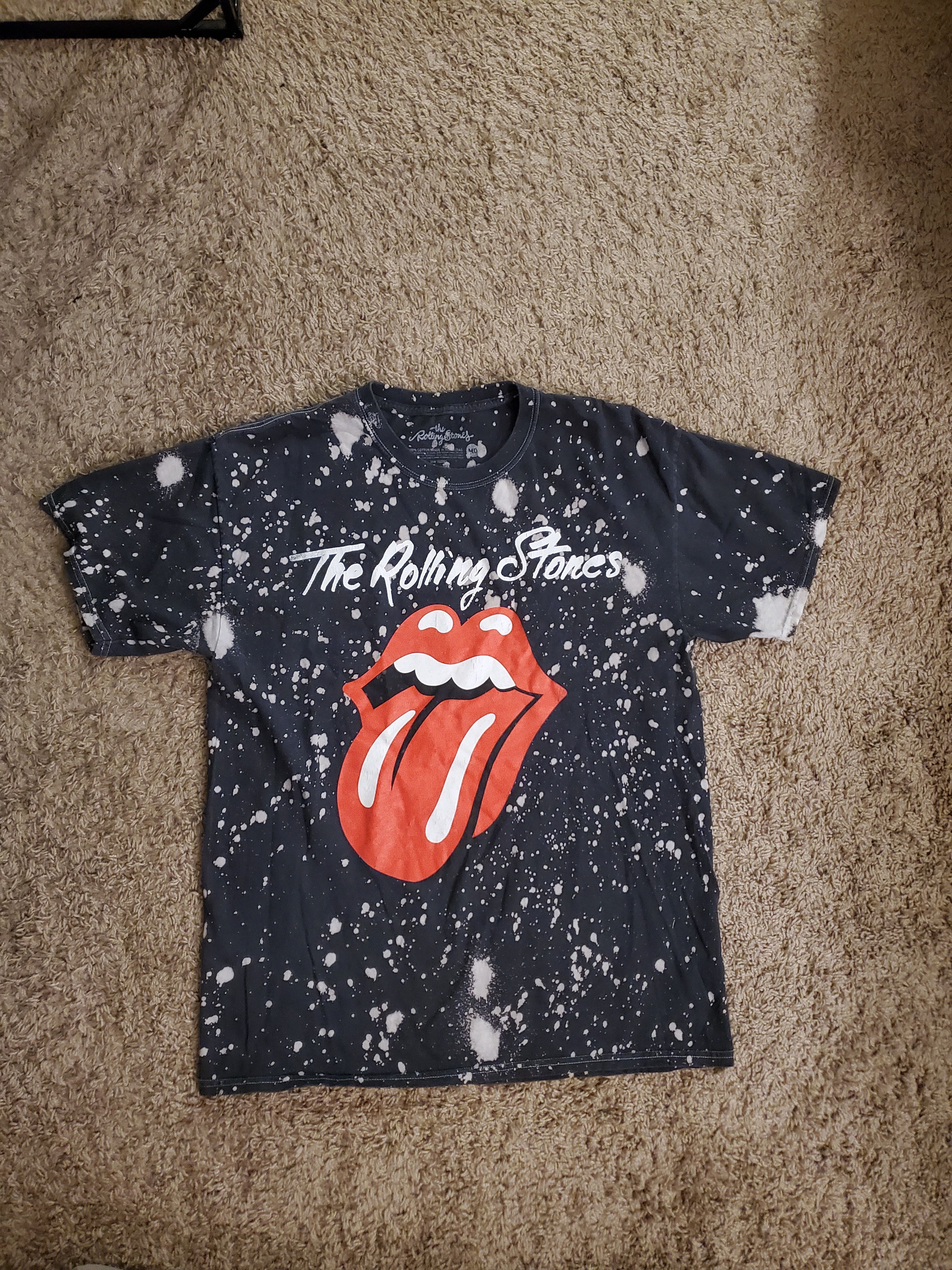 The Rolling Stones The Rolling Stones Black + Gray Splatter Design Band Tee Size US M / EU 48-50 / 2 - 1 Thumbnail