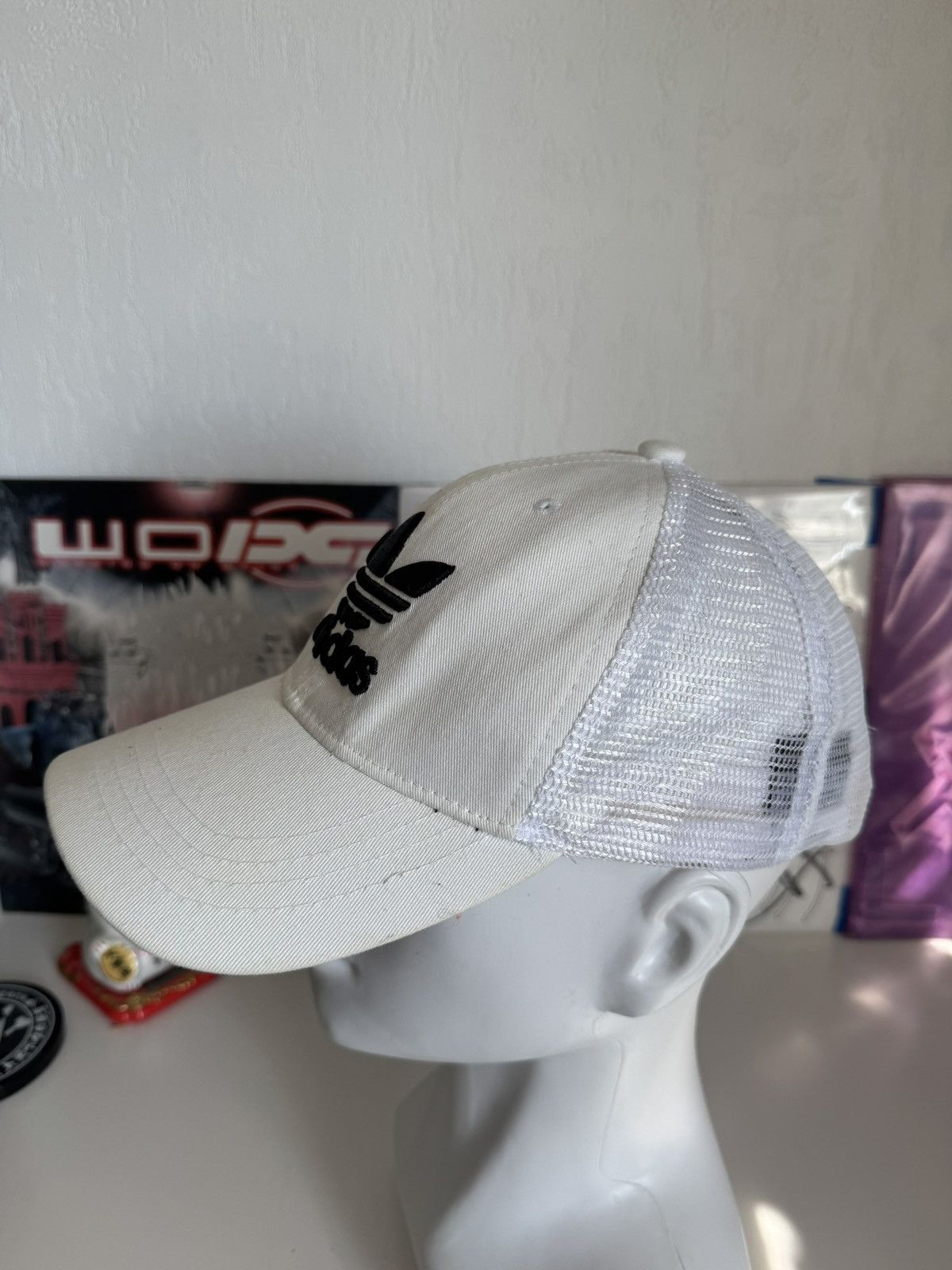 Adidas Adidas Originals White Mesh Trucker Cap Size ONE SIZE - 3 Thumbnail