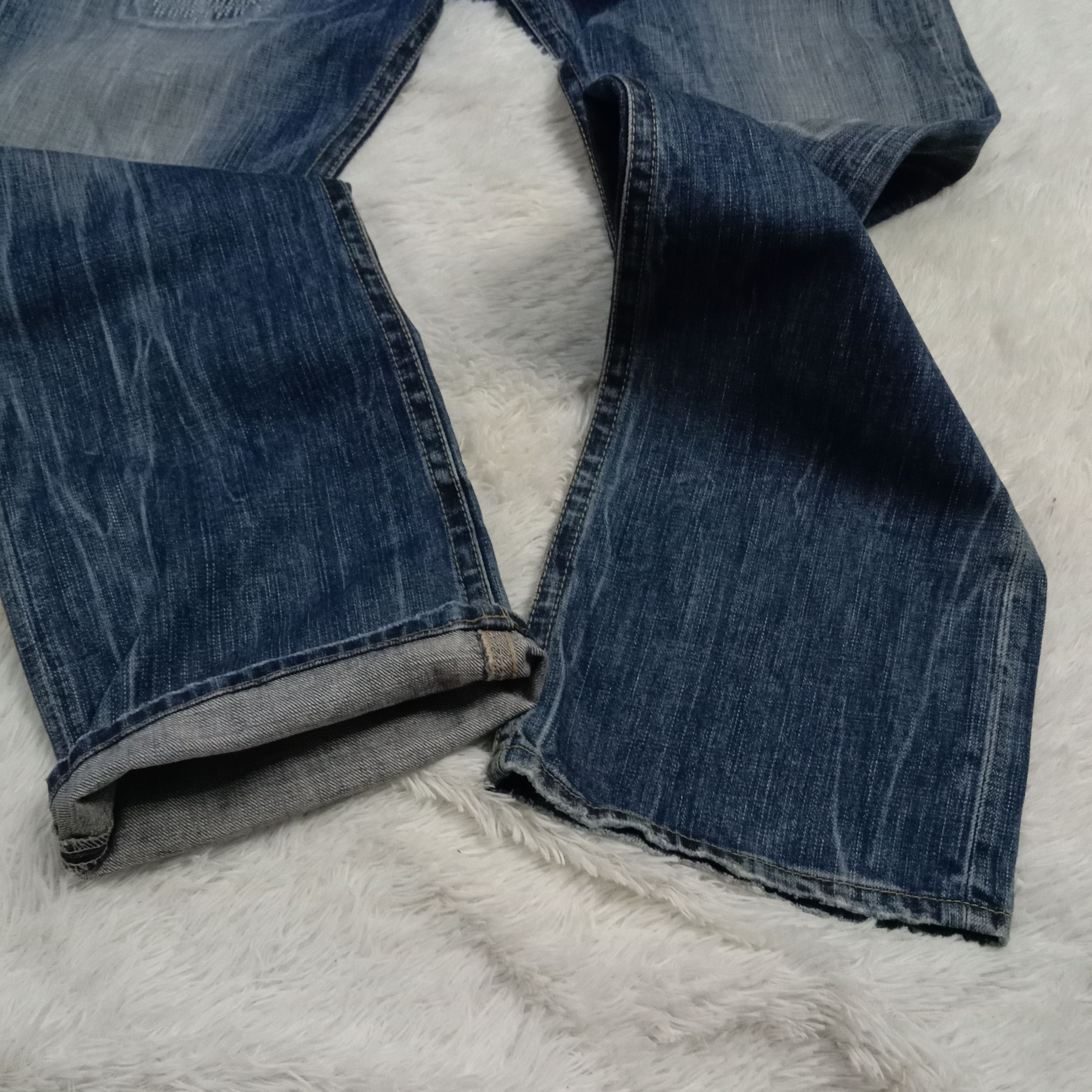 If Six Was Nine 🇯🇵 Distressed Indigo Buckaroo Japanese Sashiko BoroJeans Size US 32 / EU 48 - 6 Thumbnail