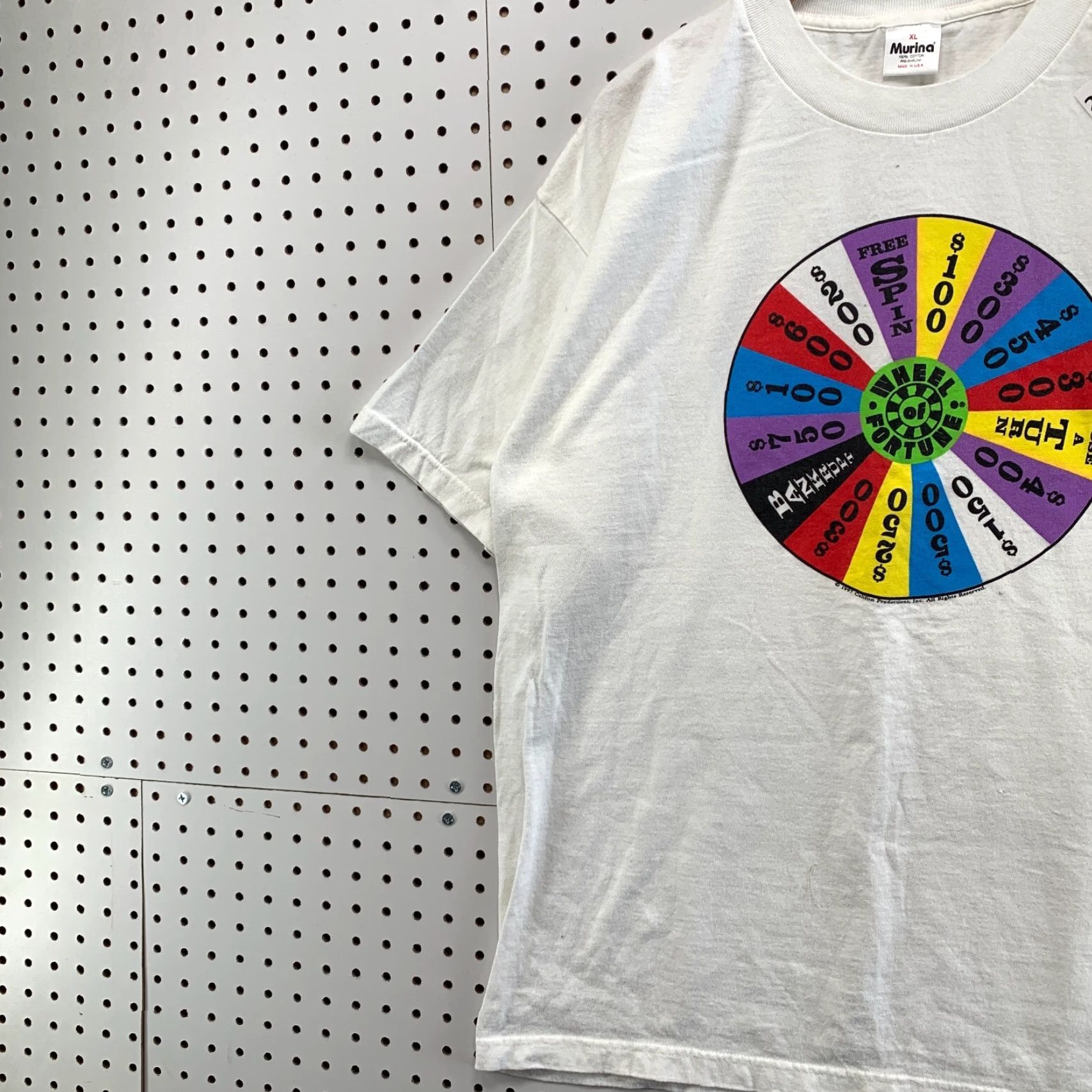 Vintage VINTAGE Wheel Of Fortune T-Shirt White Pinwheel Graphic Adult XL 23.5x30 90s Men Mens Size US XL / EU 56 / 4 - 4 Thumbnail