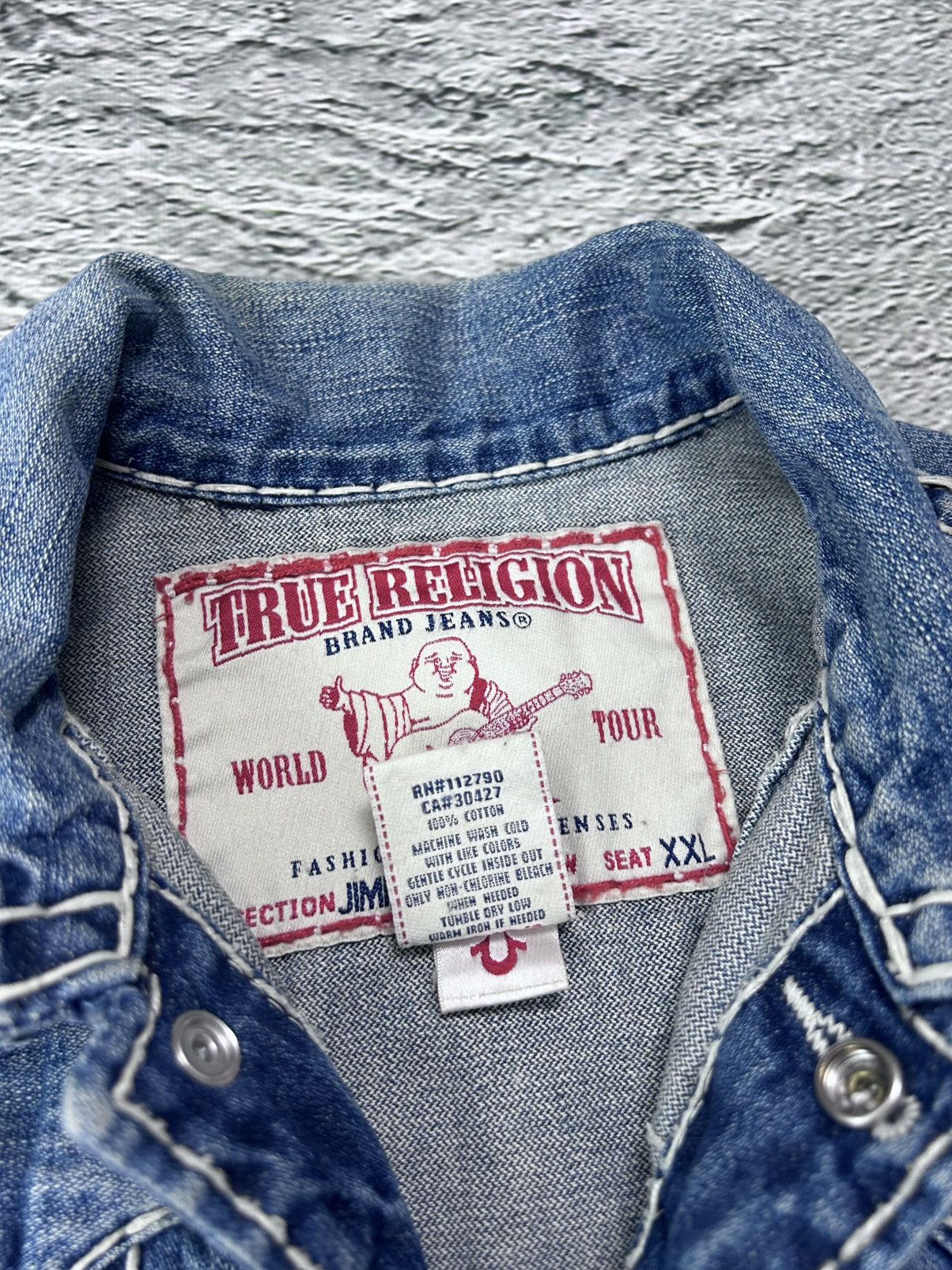 True Religion True Religion denim jacket trucker blue contrast stitching Size US XXL / EU 58 / 5 - 6 Thumbnail