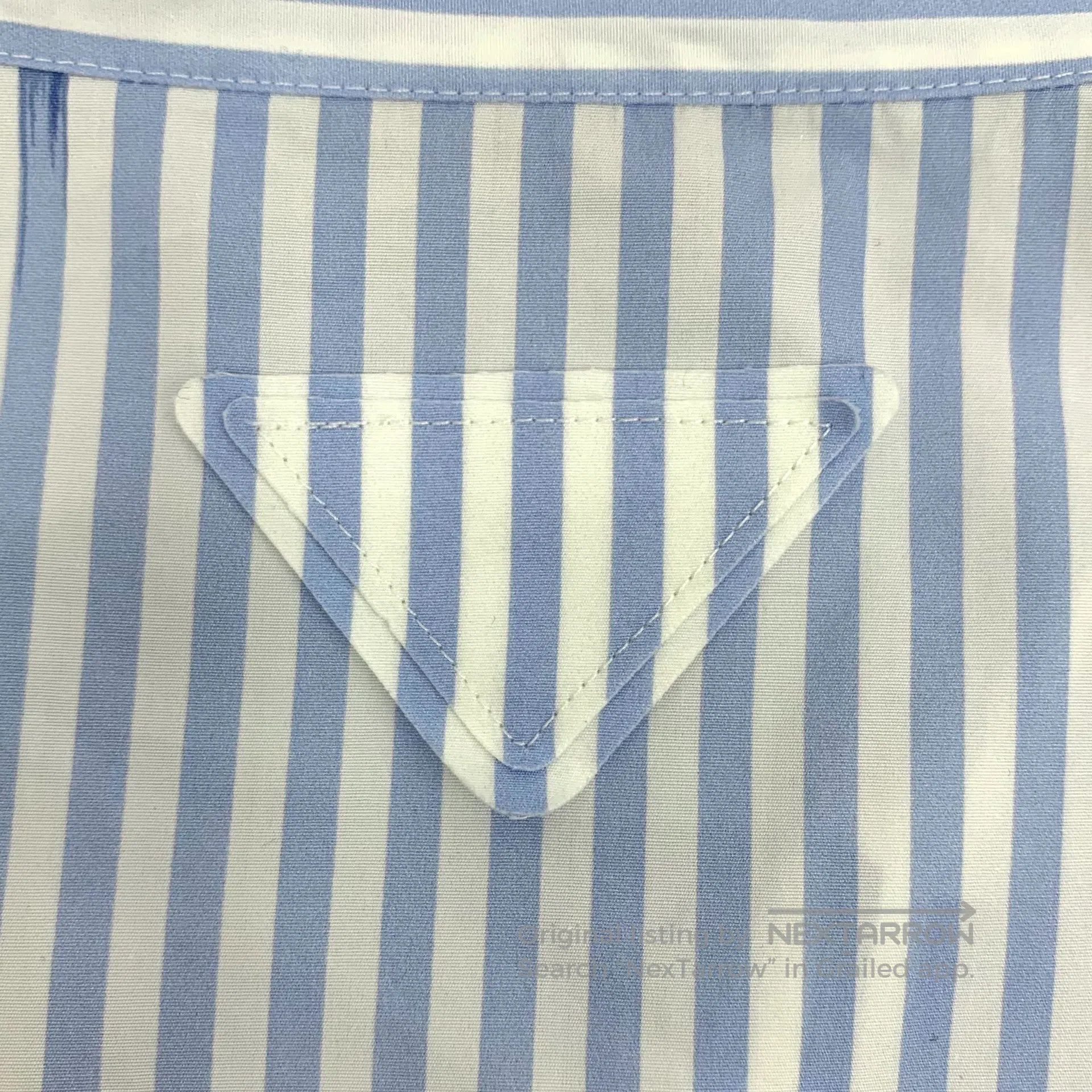 Prada Prada Blue striped floral printed cotton collarless single Size US XS / EU 42 / 0 - 5 Thumbnail