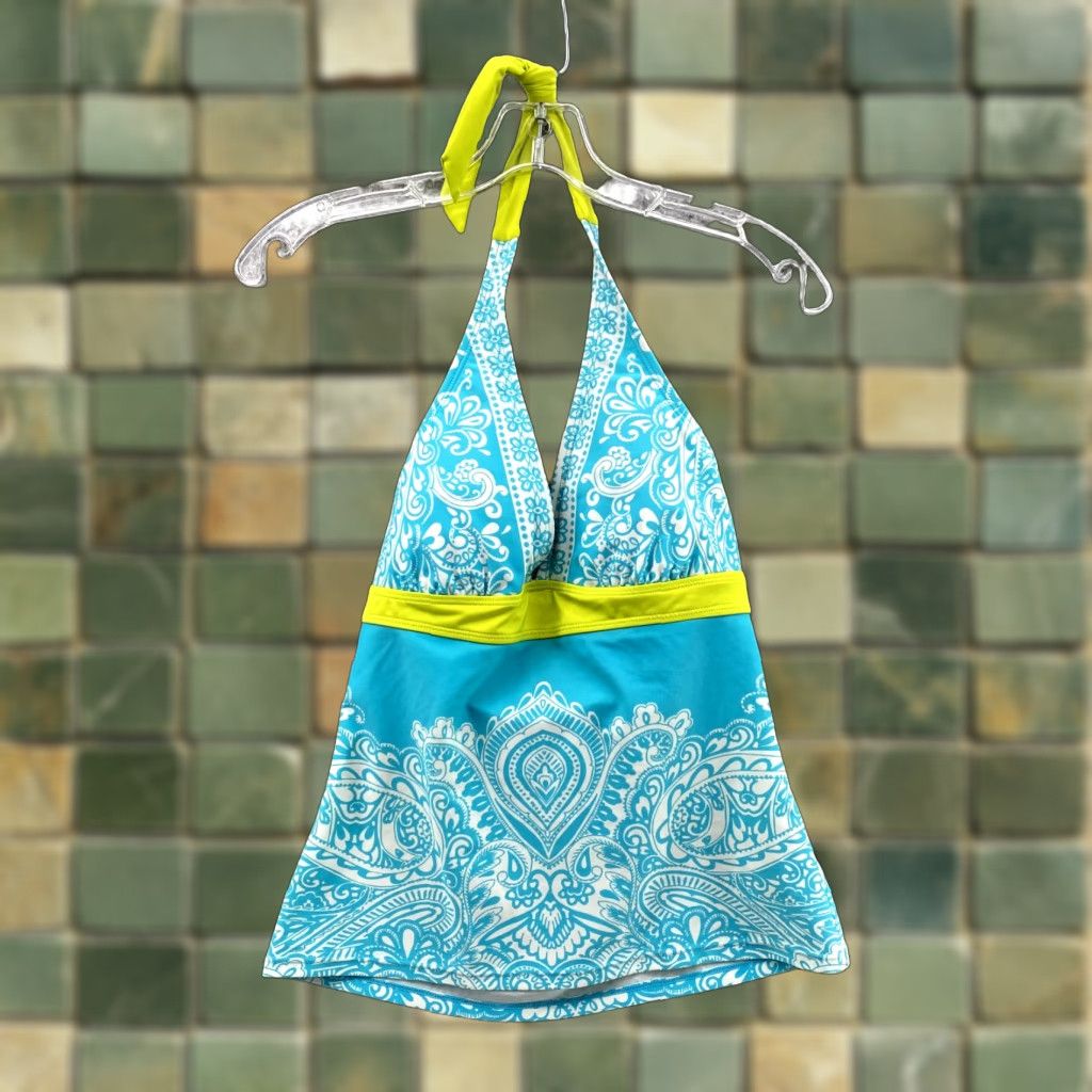 Athleta Athleta Halter Tankini Top Women Small Blue Banded Bikini Swim Y2k Casual Summer Size S / US 4 / IT 40 - 1 Thumbnail