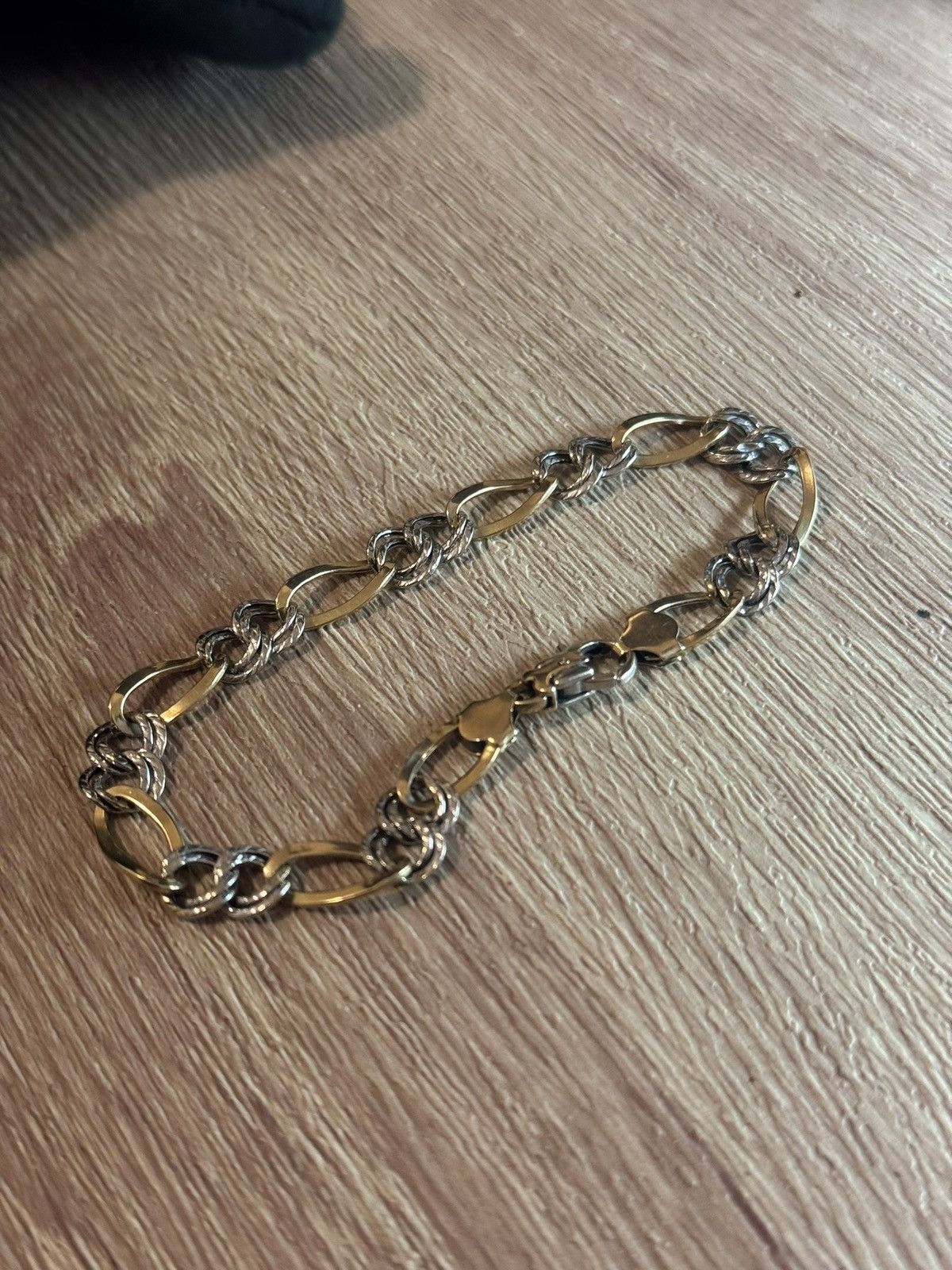 Jewelry Solid 14K Two-Tone Gold Bracelet – Gold Link Chain (14.8g) Size ONE SIZE - 3 Thumbnail