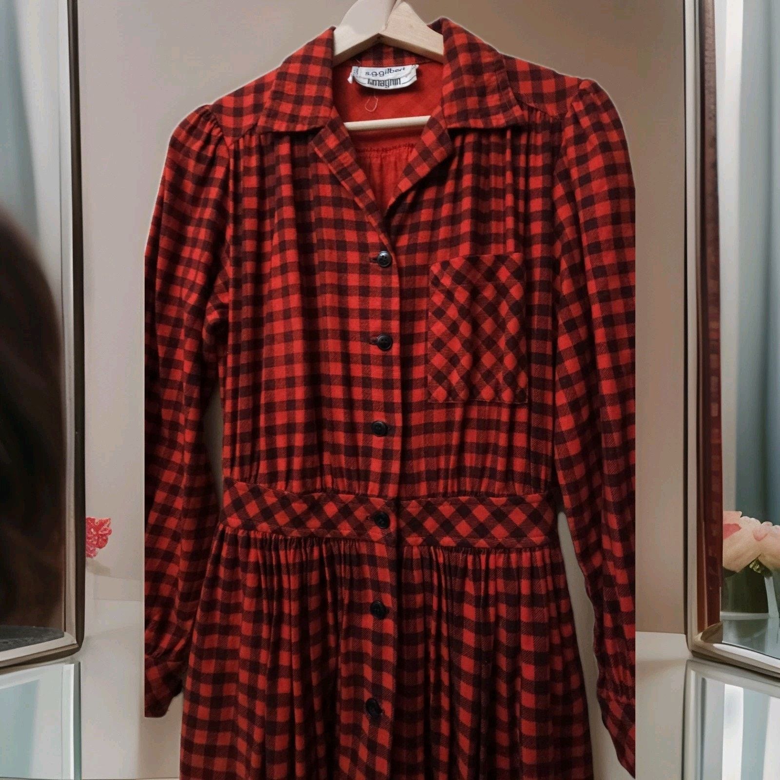 I. Magnin Vtg S.G. Gilbert I.magnin Plaid Button Cotton Shirt Dress Size M / US 6-8 / IT 42-44 - 2 Thumbnail