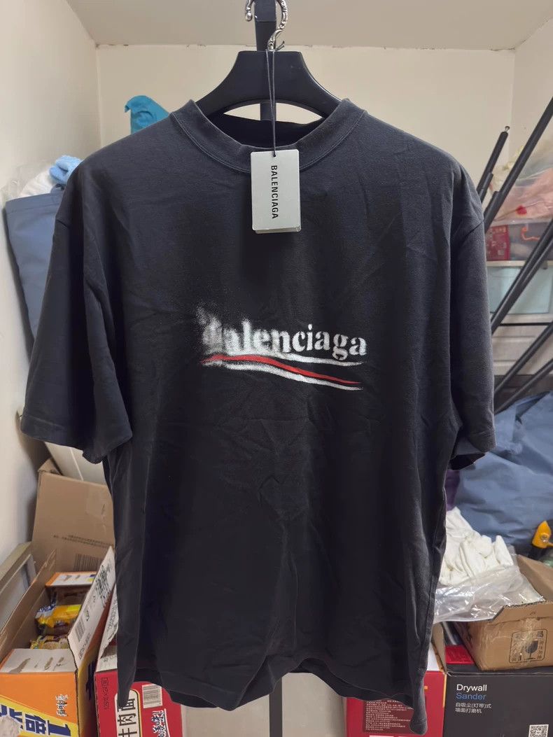 Balenciaga Black fuzzy burning coke short sleeve