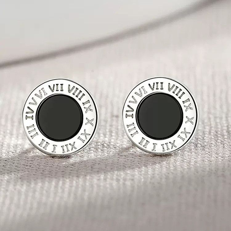Jewelry Roman Vintage Earrings One Pairs Chrome Jewelry Size ONE SIZE - 4 Thumbnail