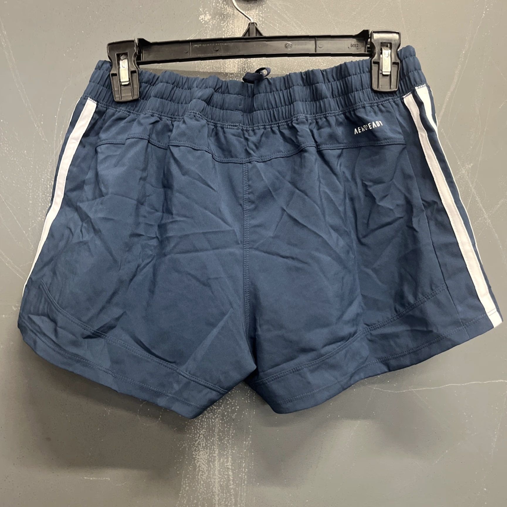 ADIDAS Pacer 3-Stripe Woven Shorts Blue White Size M Womens Activewear