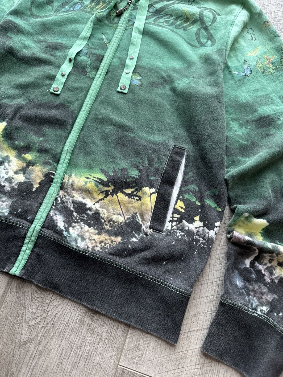 If Six Was Nine Vintage Elvis Jesus Couture flowers butterflies graffiti zip Size US L / EU 52-54 / 3 - 4 Thumbnail