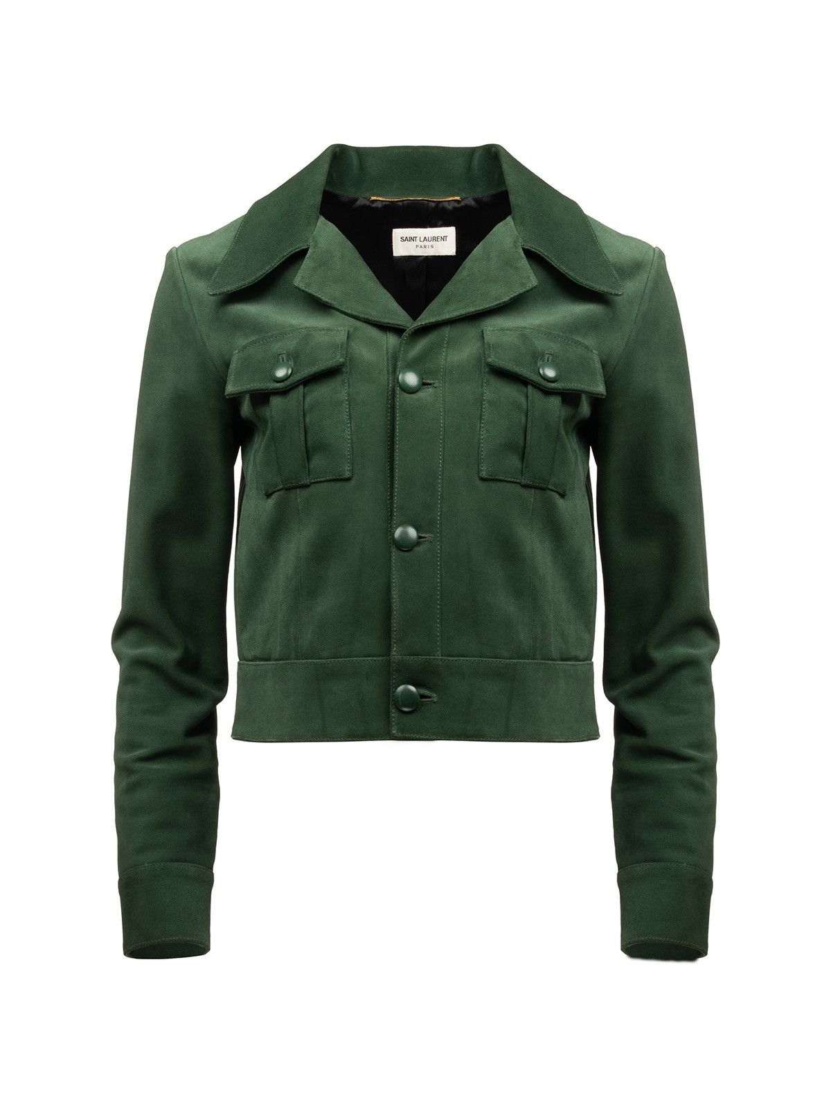 Saint Laurent Paris Saint Laurent suede trucker green jacket Size XS / US 0-2 / IT 36-38 - 1 Thumbnail