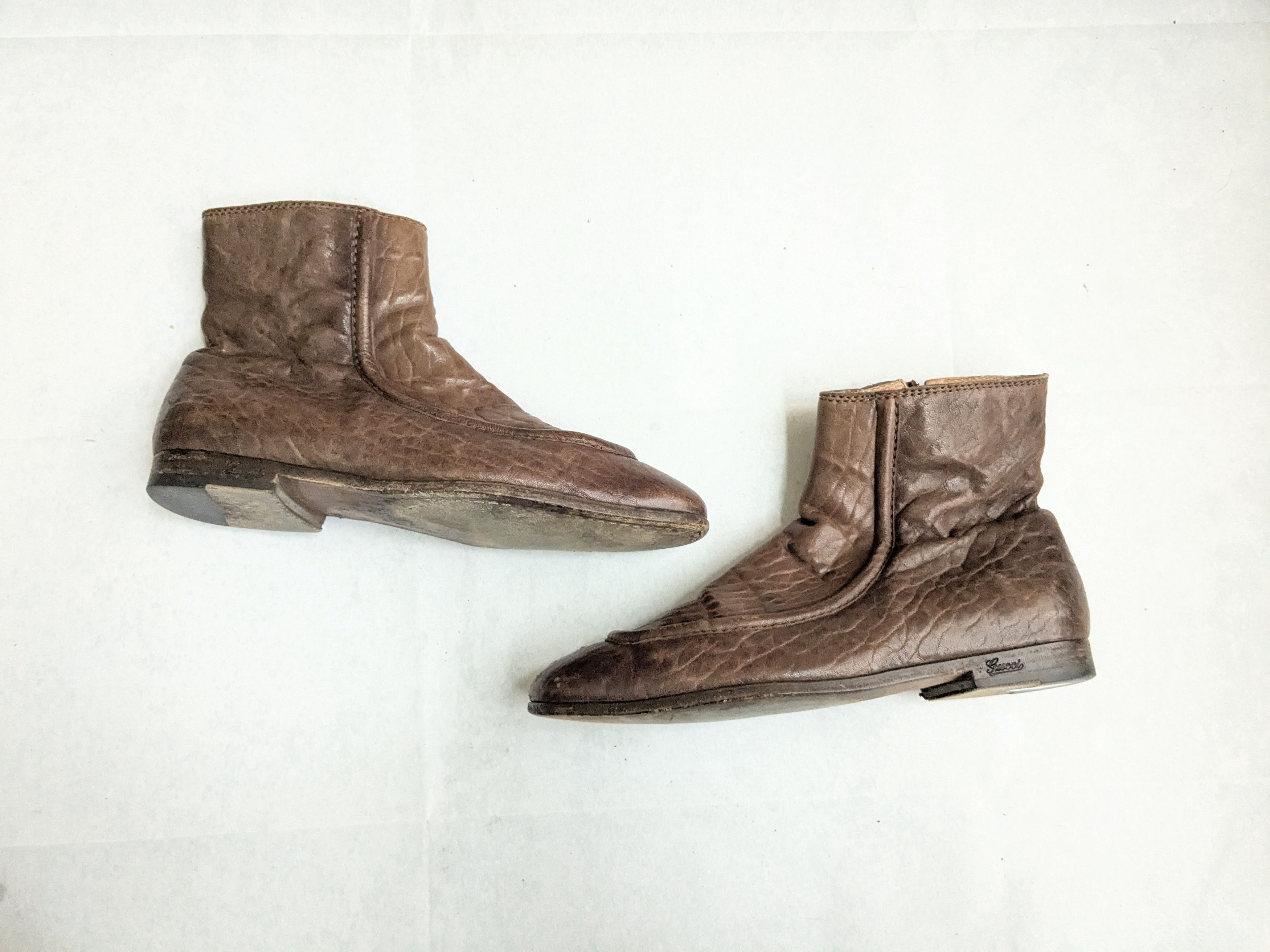 Gucci Gucci Size Zip Boots Brown 8.5 Leather Men Moc Toe Size US 8.5 / EU 41-42 - 1 Thumbnail