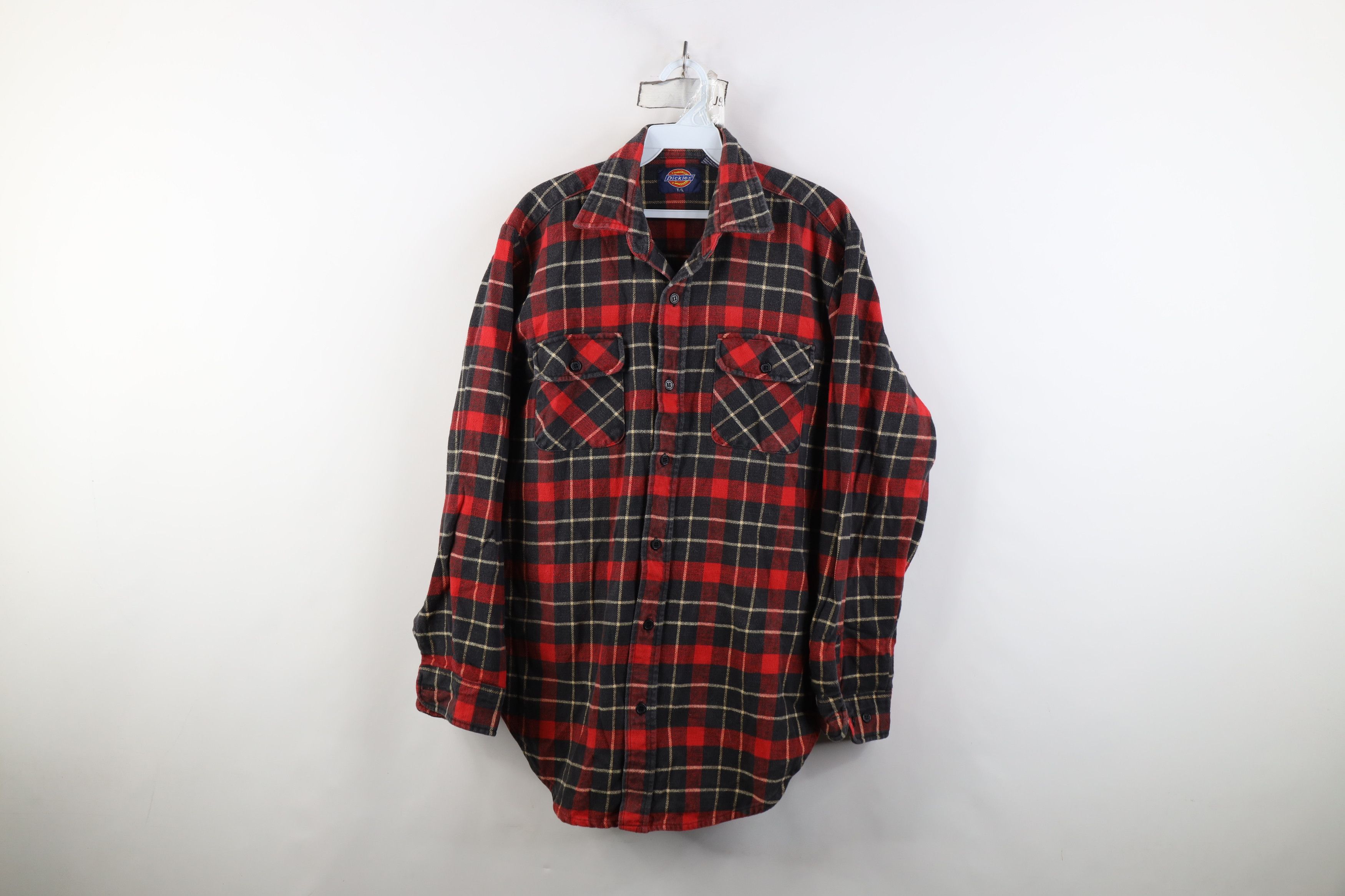 Dickies Vintage 90s Dickies Flannel Collared Button Shirt Plaid Size US L / EU 52-54 / 3 - 1 Thumbnail
