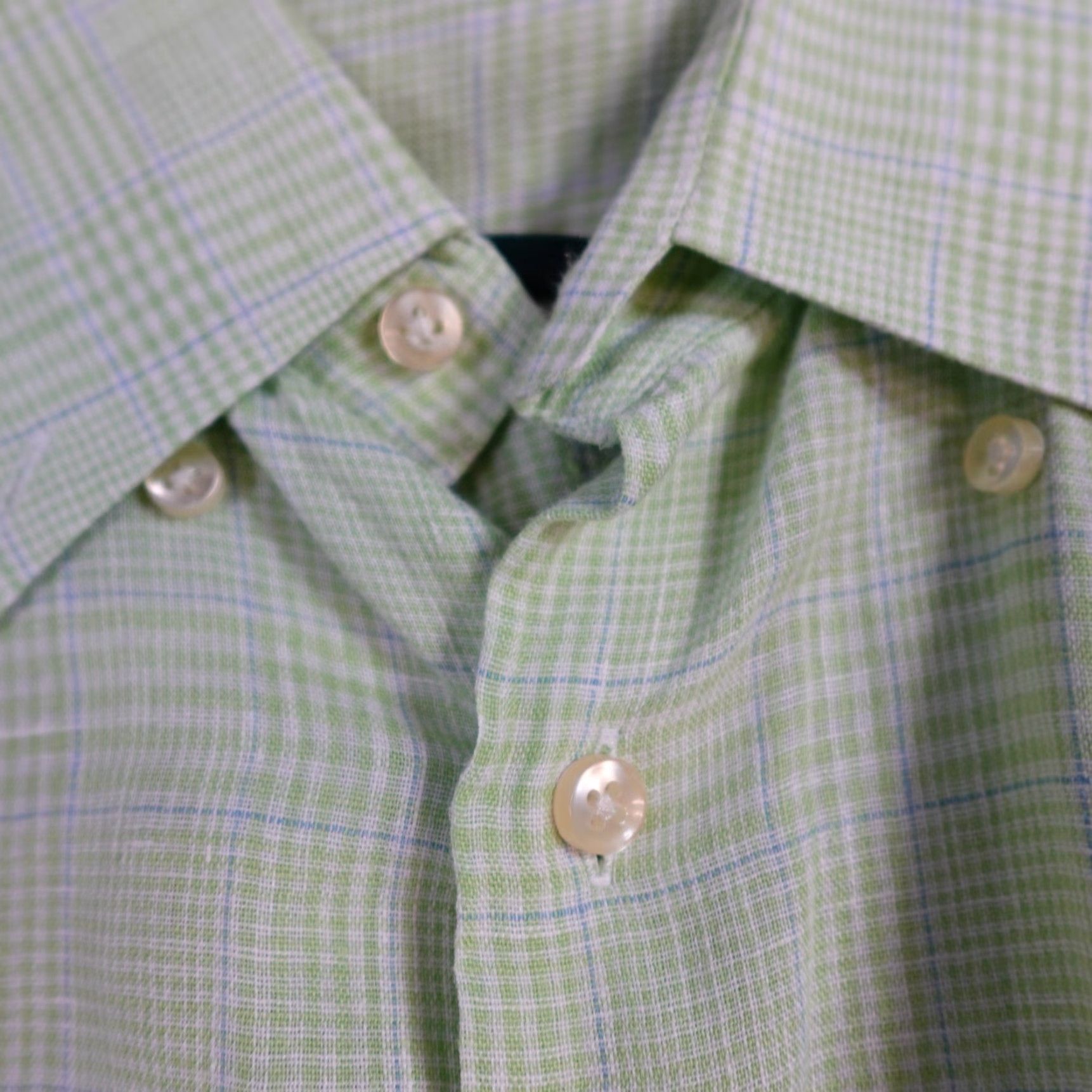 Peter Millar Peter Millar Mens Shirt XL Green Plaid 100% Linen Button Front Size US XL / EU 56 / 4 - 3 Thumbnail