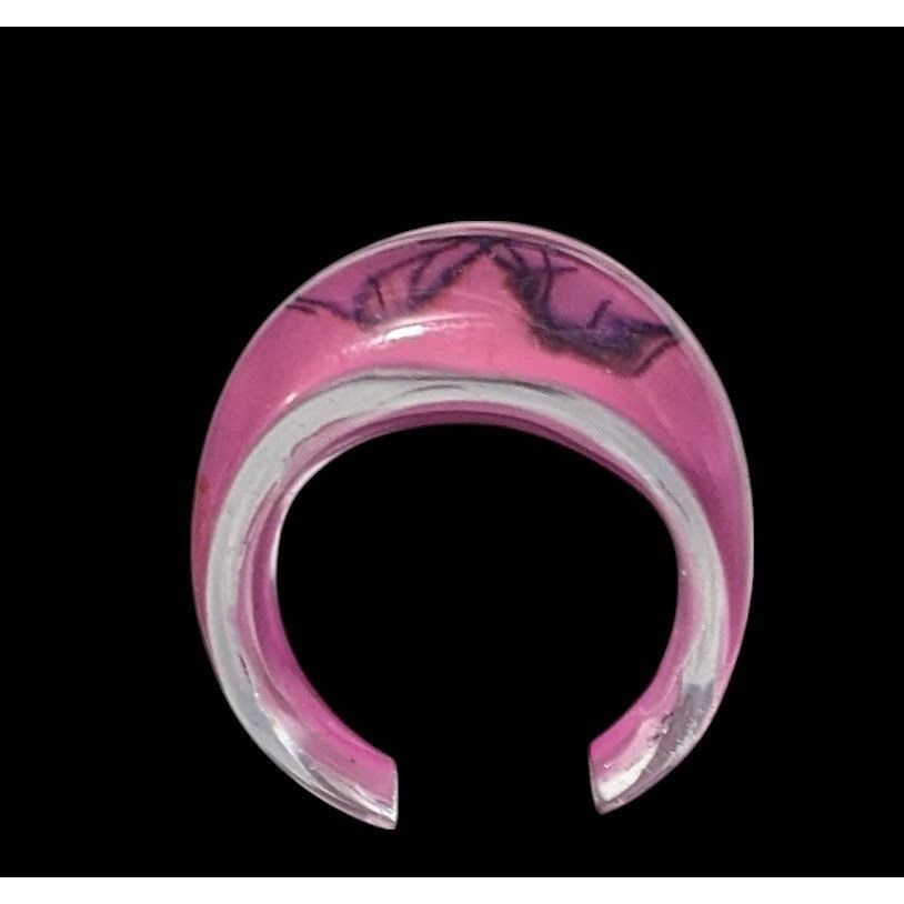 Other Chunky Pink And Black Bubblegum Abstract Ring Size 6 1/4 Size ONE SIZE - 5 Thumbnail