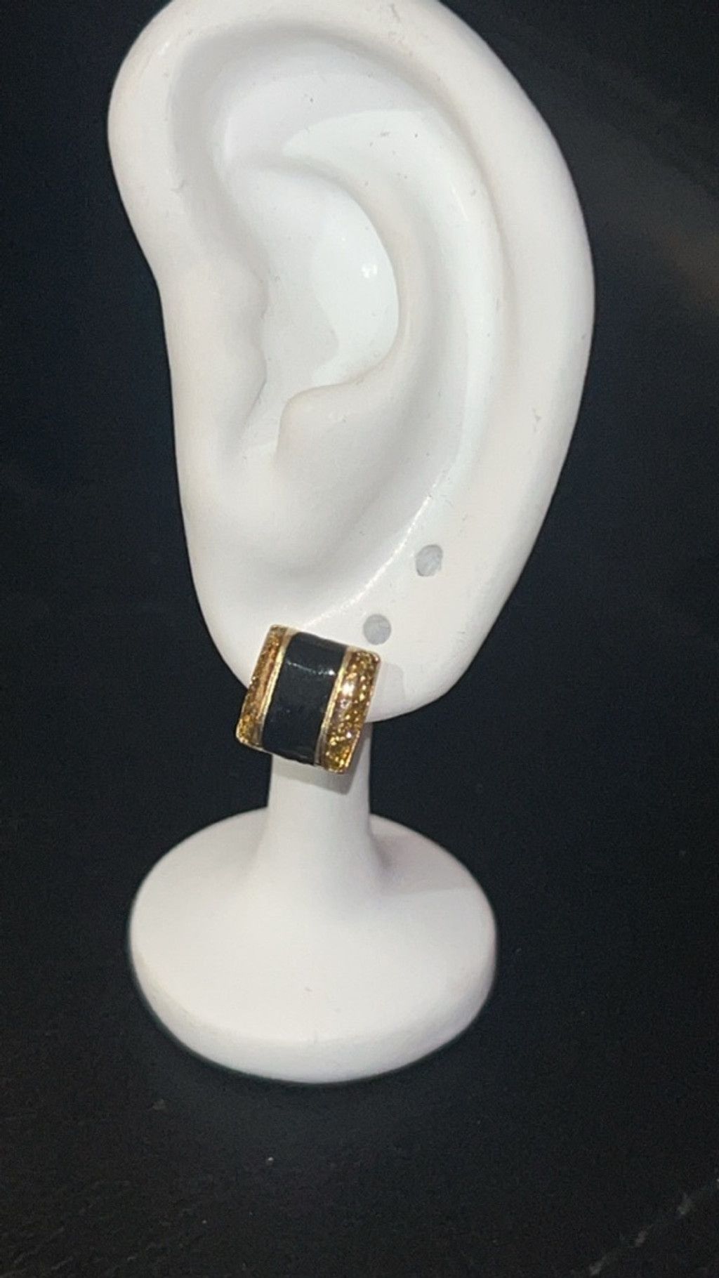 The Unbranded Brand Women's Unbranded Earrings One Size Black Gold Square Studs Size ONE SIZE - 5 Thumbnail
