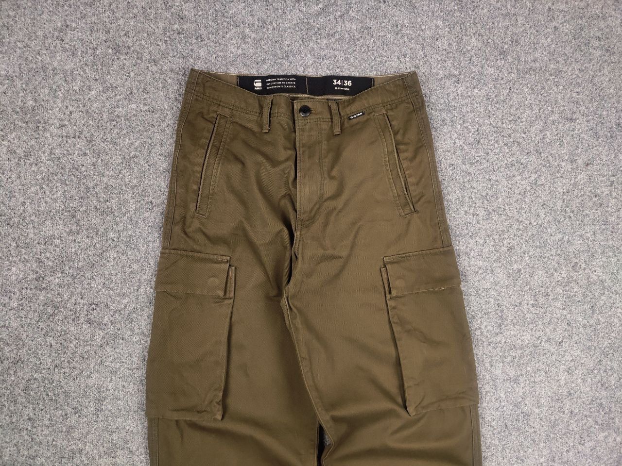 G-Star G Star Raw Renato Straight Military green Canvas Cargo Pants Size US 34 / EU 50 - 8 Thumbnail