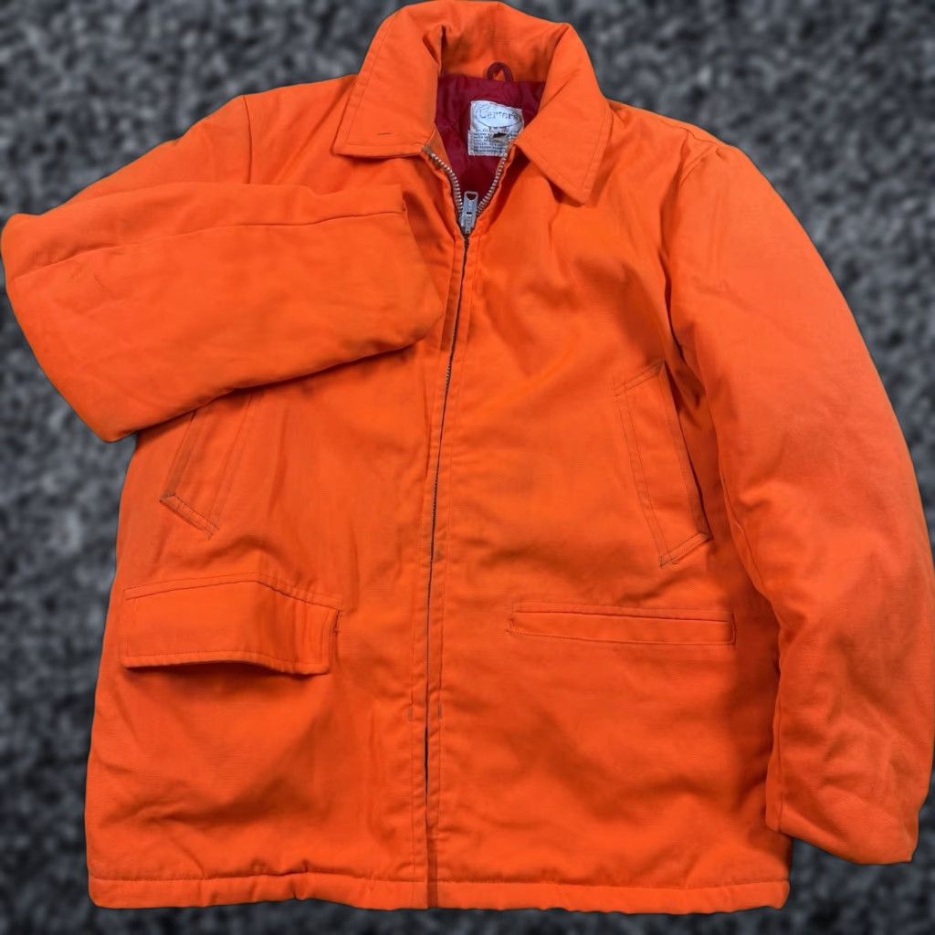 Vintage VINTAGE Carters Jacket Puffer Full Zip Mens 40 Orange 60’s Work Cotton" Size US XXS / EU 40 - 1 Thumbnail