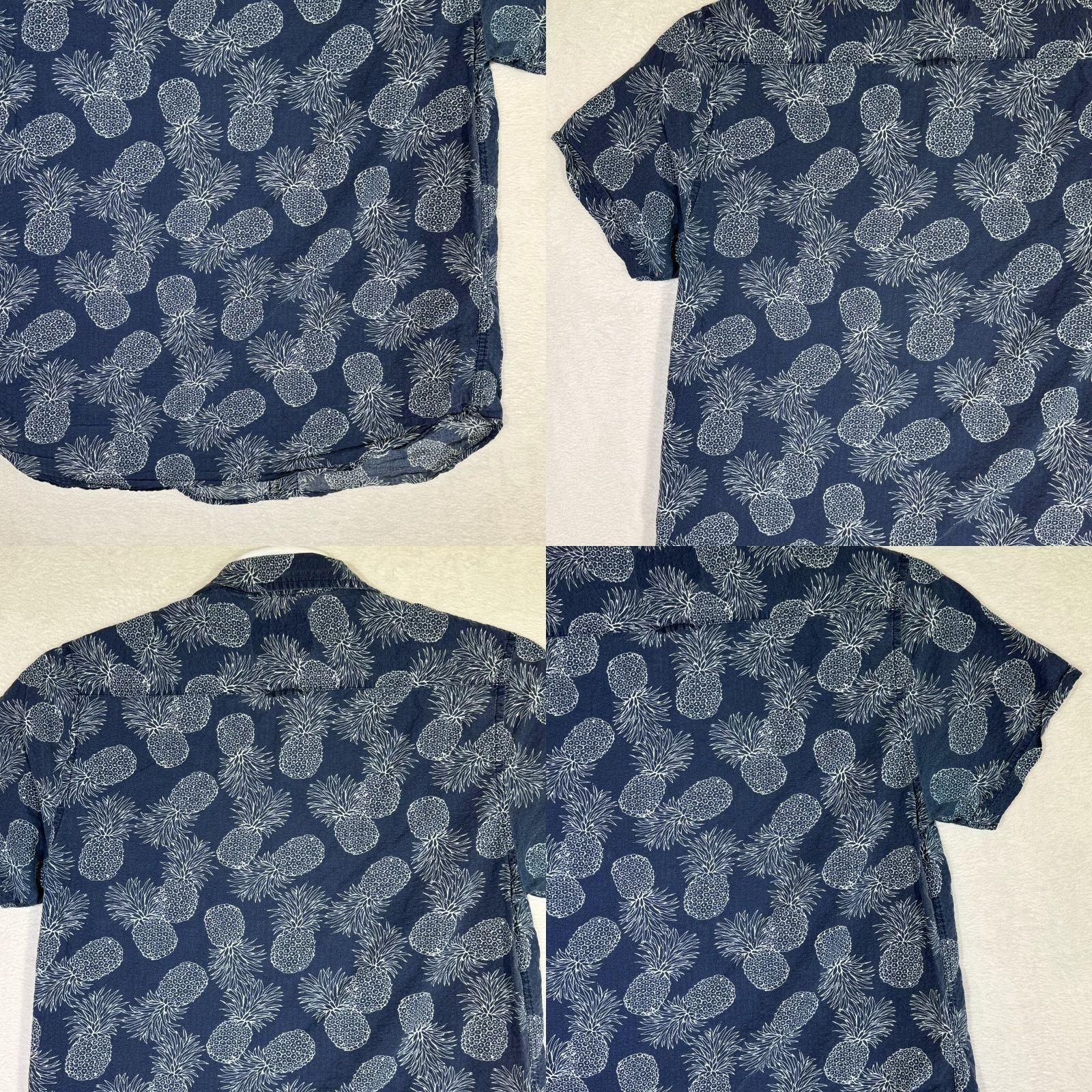 Vintage Cactus Man Shirt Small Navy Pineapple Print Slim Cotton Button-Up M570 Mens Size US S / EU 44-46 / 1 - 8 Thumbnail