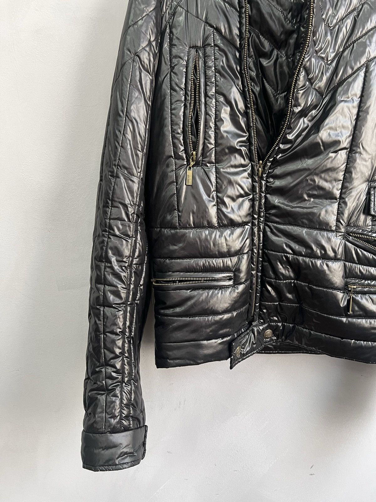 Designer VINTAGE BIKER ROBERTO CAVALLI JACKET LEATHER NYLON BONDAGE Size US XL / EU 56 / 4 - 2 Thumbnail