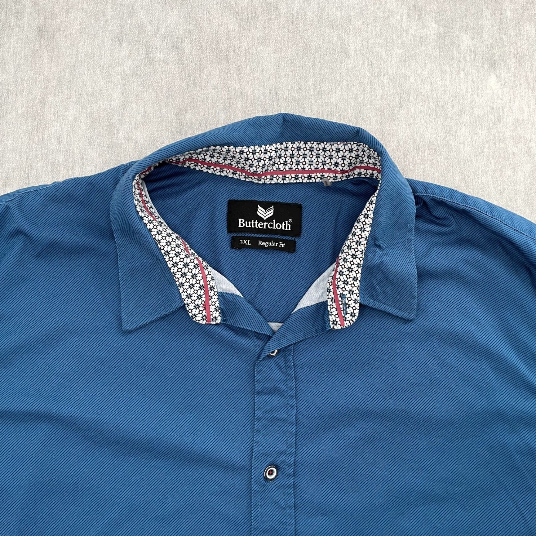 Buttero VINTAGE Butter Cloth Shirt Men Long Sleeve Button-Up Casual 3XL Blue Cotton Size US XXL / EU 58 / 5 - 3 Thumbnail