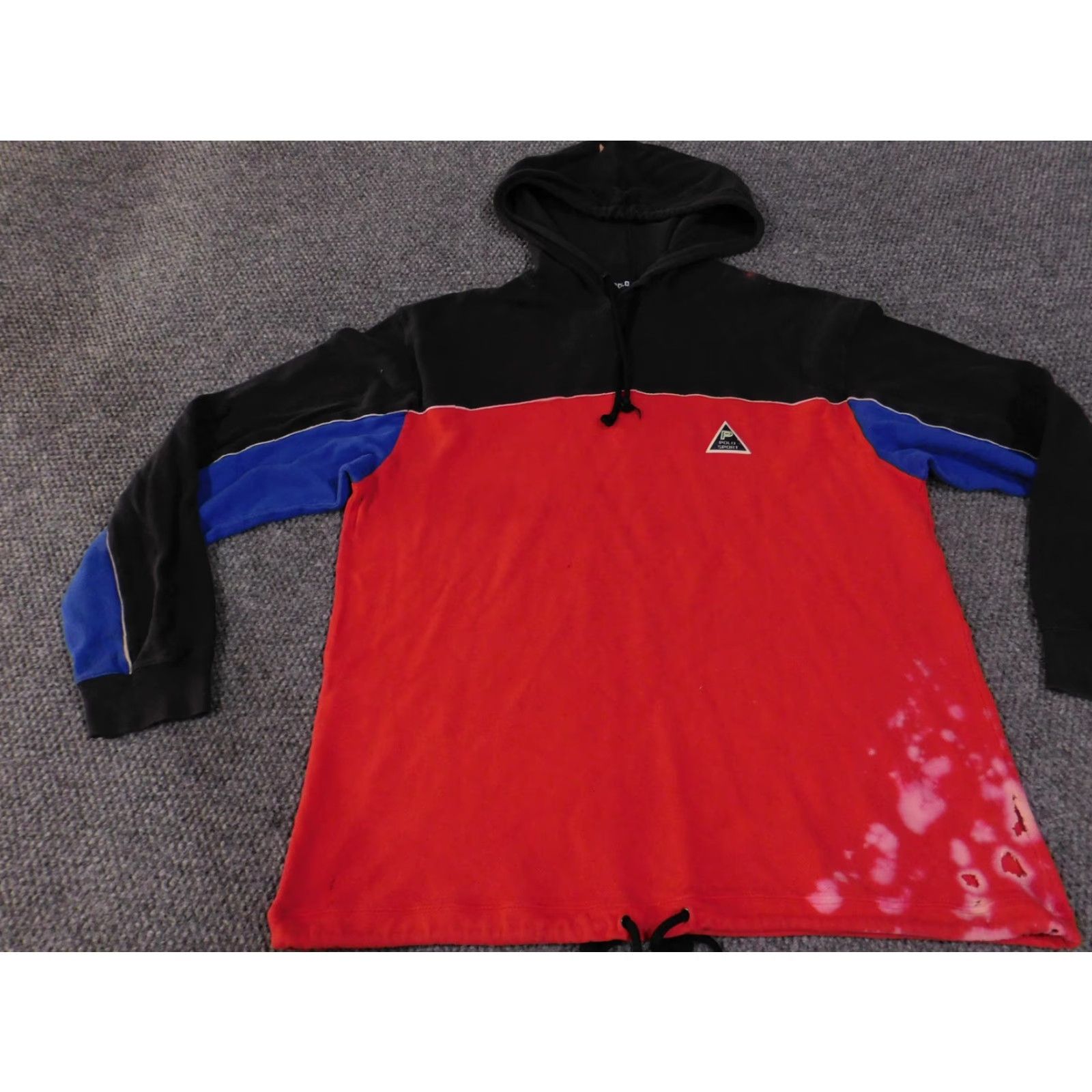 Polo Ralph Lauren Vintage Polo Sport Ralph Lauren Hoodie Mens Large Red Black Blue Pullover USA 90s Size US L / EU 52-54 / 3 - 3 Thumbnail
