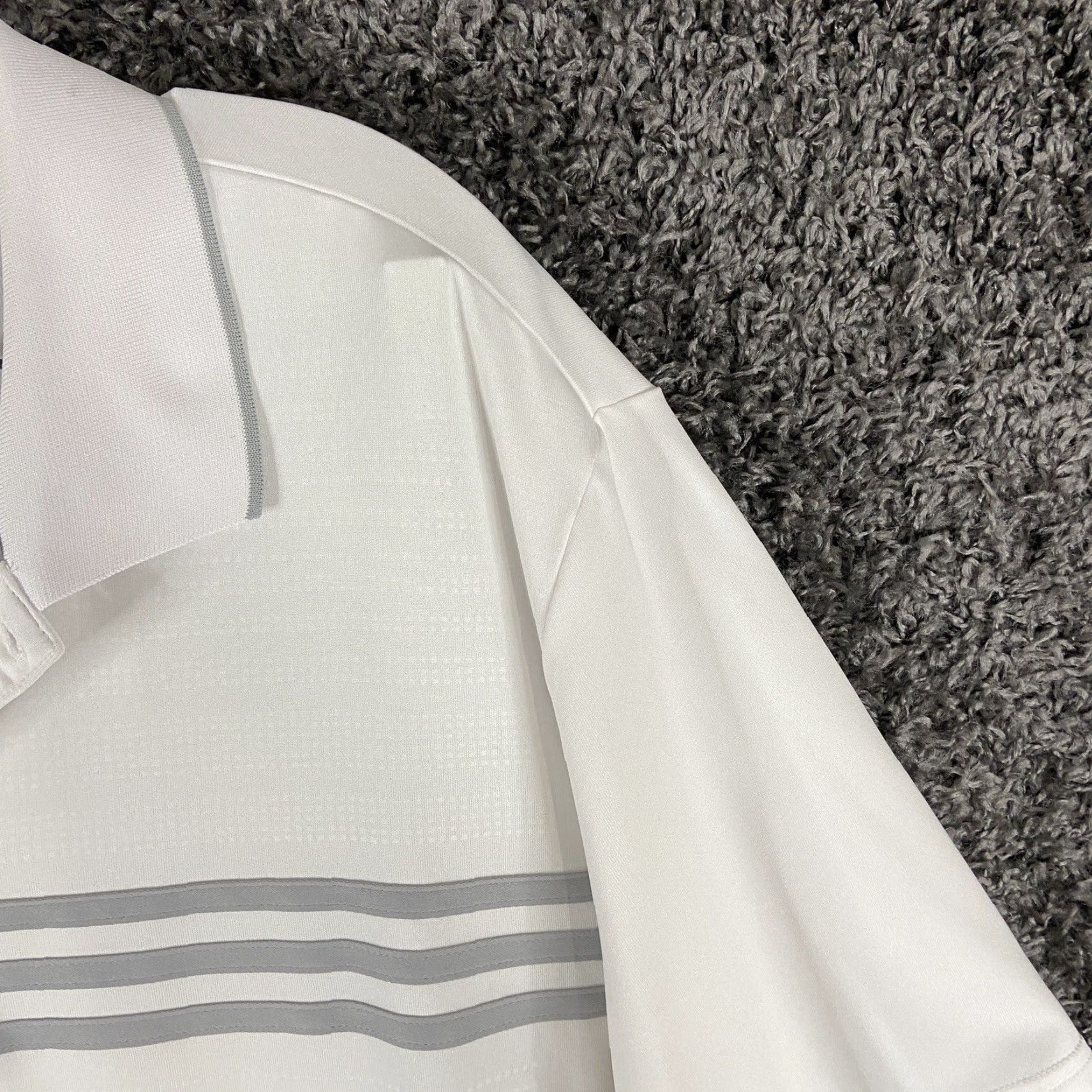 Adidas ADIDAS Polo Shirt Men L White Short Sleeve Puremotion Polo Mens Large White Polo Shirt Size US L / EU 52-54 / 3 - 4 Thumbnail
