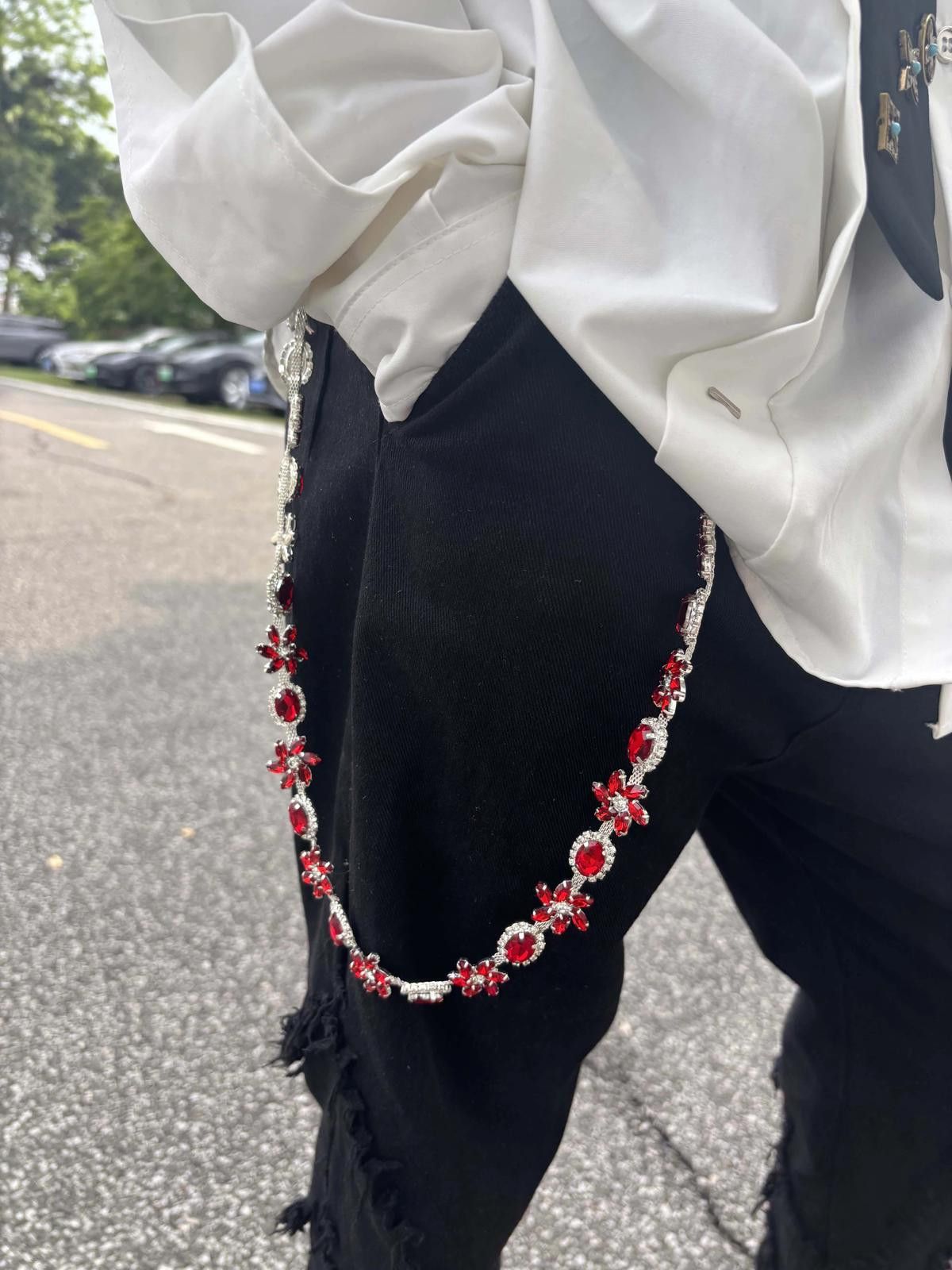 Japanese Brand Ruby Crystal Wallet Chain Size ONE SIZE - 3 Thumbnail