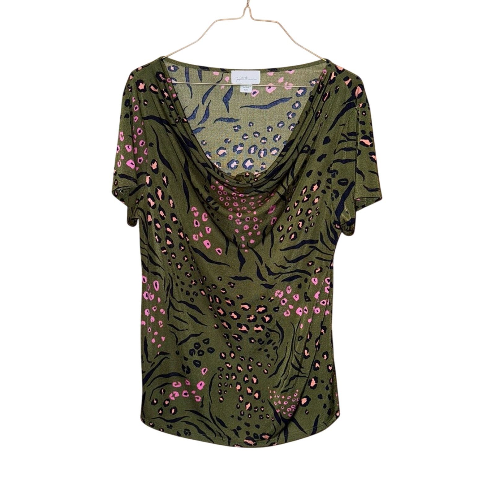 Other Jaclyn Green and Pink Patterned Women's Top Size M Size M / US 6-8 / IT 42-44 - 1 Thumbnail