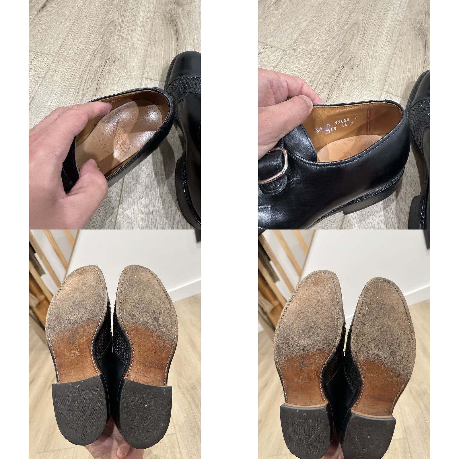 Allen Edmonds VINTAGE Allen Edmonds TULANE Monkstrap Dress Shoes Men 8.5D Black Leather Monk Strap 8.5D Mens Black Shoes Size US 9 / EU 42 - 9 Thumbnail
