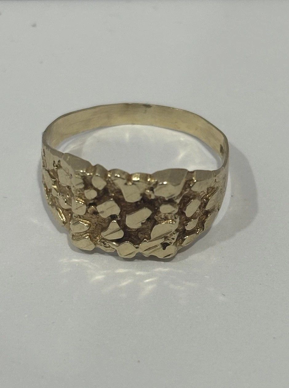 Vintage 10k Yellow Gold Nugget Ring Size 9