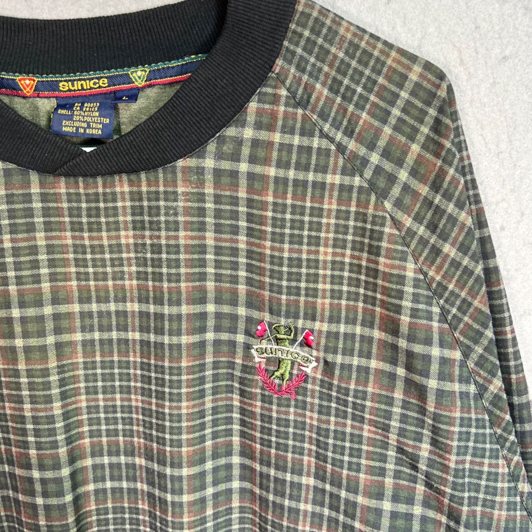 Vintage Sunice Mens Plaid Pullover Sweatshirt Crewneck Shirt Adult Large Green Size US L / EU 52-54 / 3 - 4 Thumbnail
