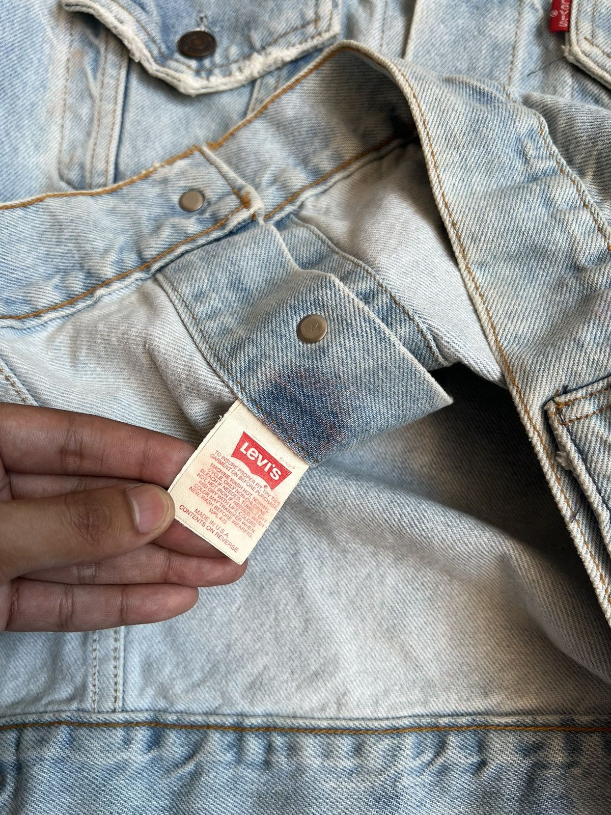 Levi's Vintage 90's Levis 70505 Light Blue Wash Denim Trucker Size US M / EU 48-50 / 2 - 10 Thumbnail