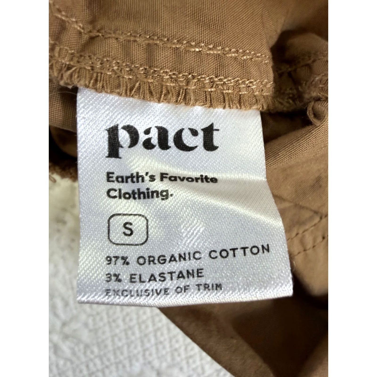 Vintage Pact Womens Shorts S Casual Elastic Waist Drawstring Pockets Chino 4in Inseam Brown Solid Size 28" / US 6 / IT 42 - 7 Thumbnail