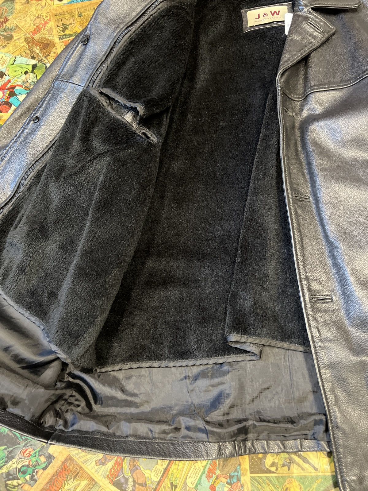 Vintage Vintage J & W Leather Jacket fur lined Size US XXL / EU 58 / 5 - 3 Thumbnail