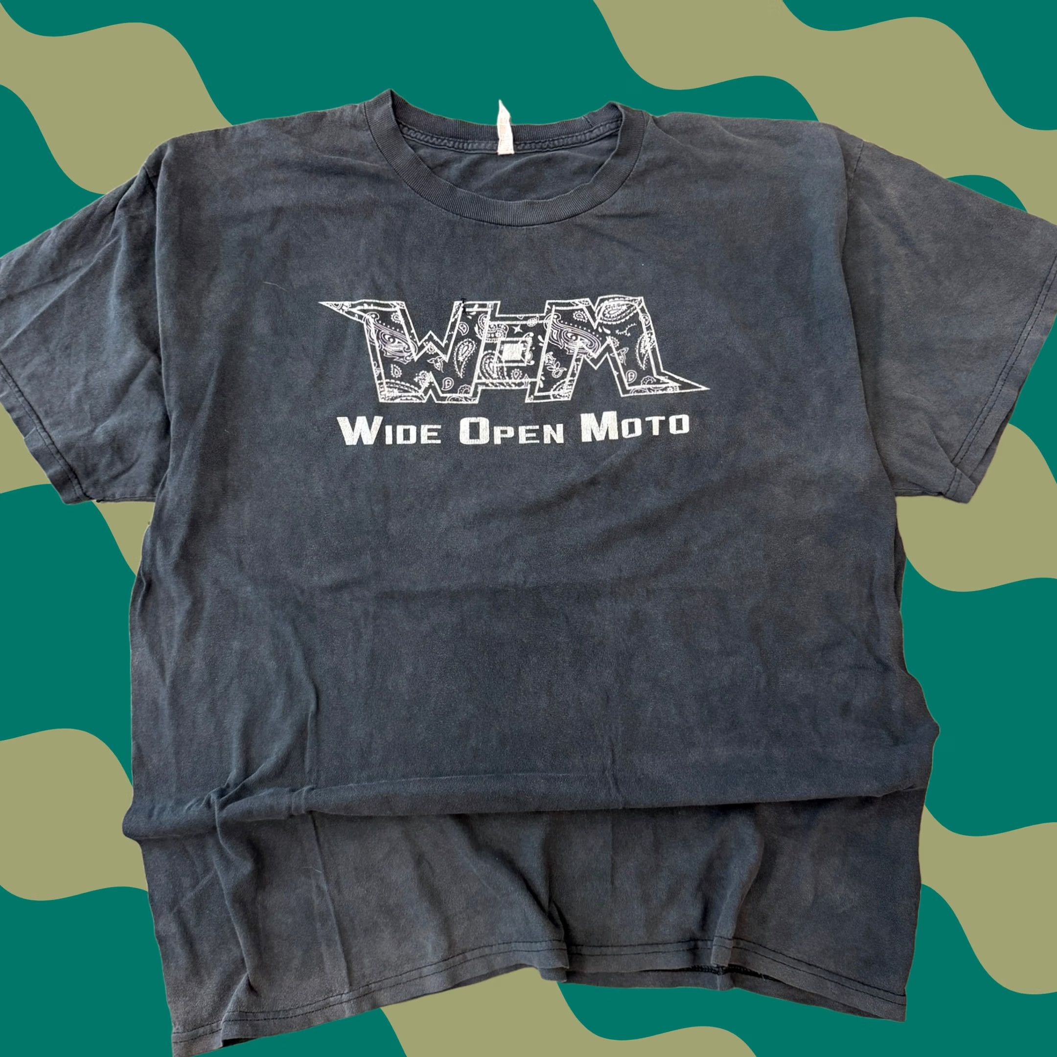 Vintage VINTAGE Y2K Wide Open Moto Faded Biker Motorcycle Black Grunge Graphic Tee XL Mens Size US XL / EU 56 / 4 - 1 Thumbnail