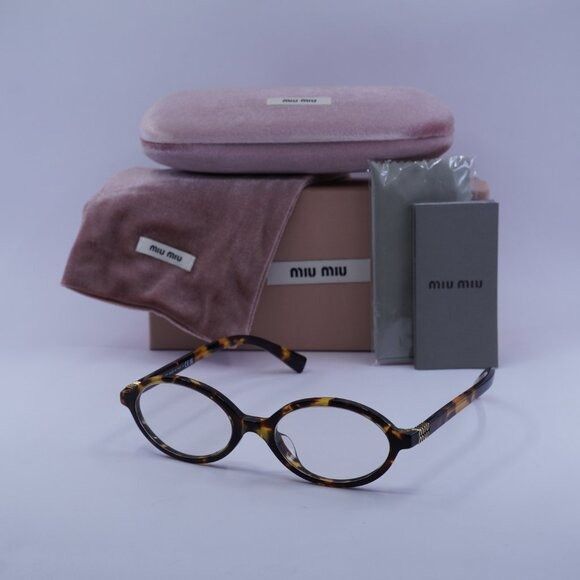 Miu Miu Miu Miu MU04ZSF VAU08N Sunglasses Honey Havana Oval Frame Size ONE SIZE - 14 Thumbnail