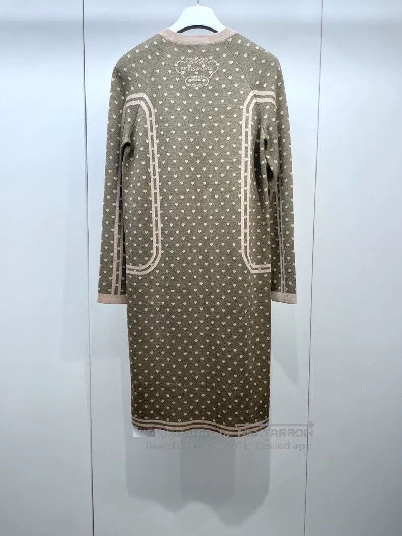 Hermes Hermes Jacquard heart knit cashmere dress Size XXS / US 00 / IT 34 - 2 Thumbnail