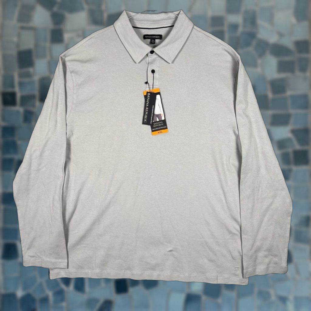Banana Republic VINTAGE Banana Republic Shirt Mens 2XL Luxe Touch Polo Gray Long Sleeve Preppy New Size US XXL / EU 58 / 5 - 1 Thumbnail