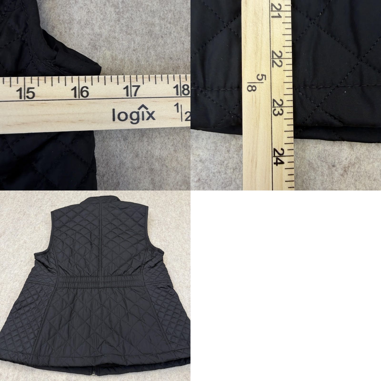 Croft & Barrow VINTAGE Croft & Barrow Vest Womens Small Black Quilted Fleece Lined Full Zip Pockets Size S / US 4 / IT 40 - 8 Thumbnail