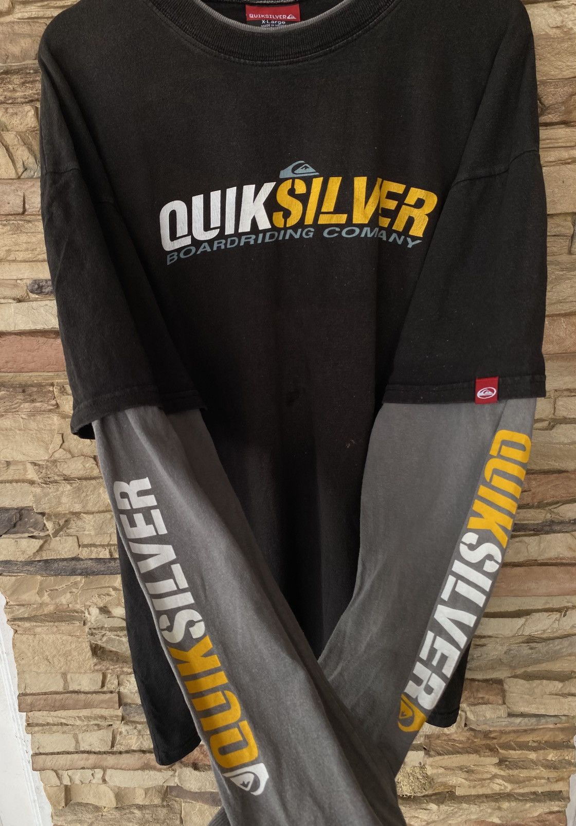 Quiksilver Vintage 90s Double Layer Quiksilver Long Sleeve Surfing Tees Size US XL / EU 56 / 4 - 7 Thumbnail