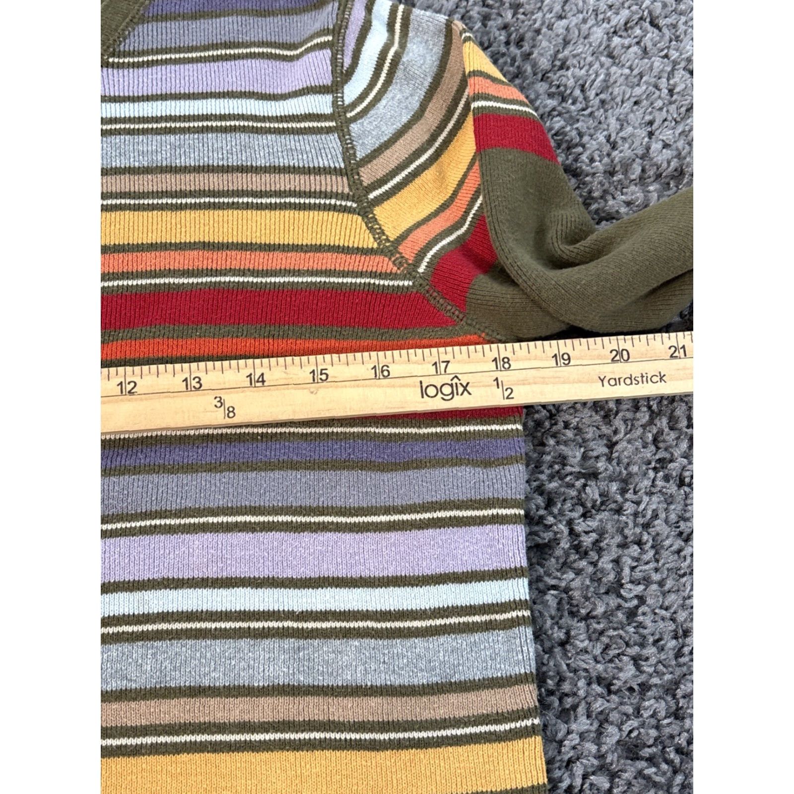 American Eagle Outfitters VINTAGE American Eagle Sweater Womens Large Pullover Striped Green Boho 90s Mens? Womens Size L / US 10 / IT 46 - 3 Thumbnail