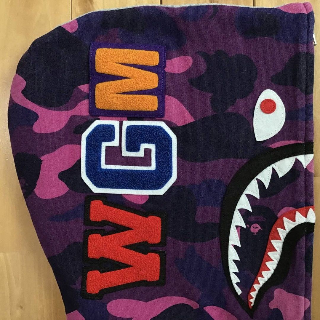 Bape BAPE Purple camo × Grey shark full zip hoodie a bathing ape Size US S / EU 44-46 / 1 - 4 Thumbnail