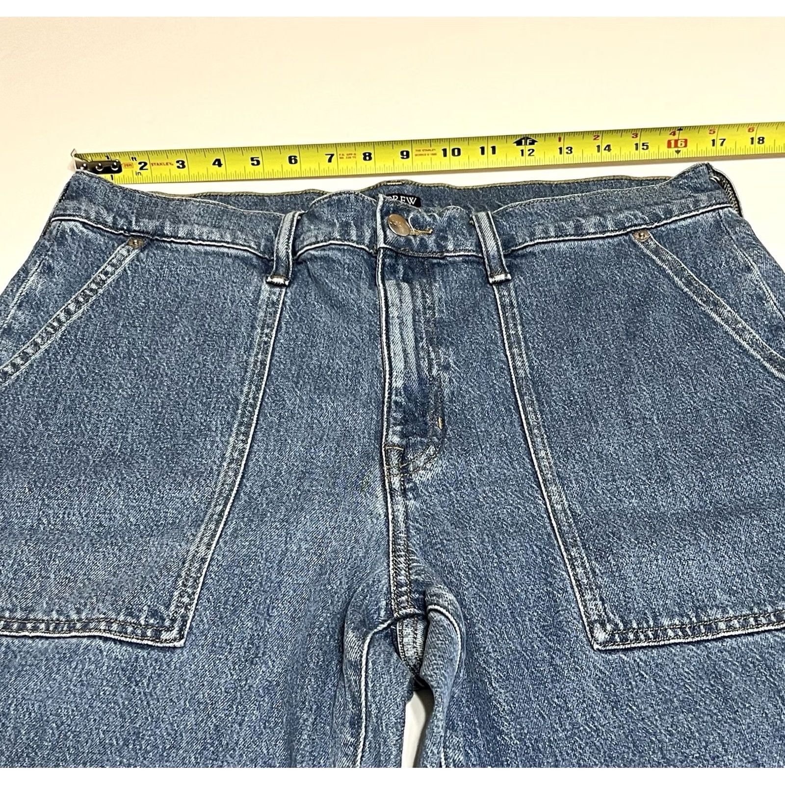 J.Crew J. Crew Camp-Pocket Wide Leg Jeans Womens 33x29 Denim Blue Boho Hippie Retro 90s Y2K Grunge Rock Hip Hop Baggy Style CH914 Jeans Size 24" / US 00 / IT 34 - 3 Thumbnail
