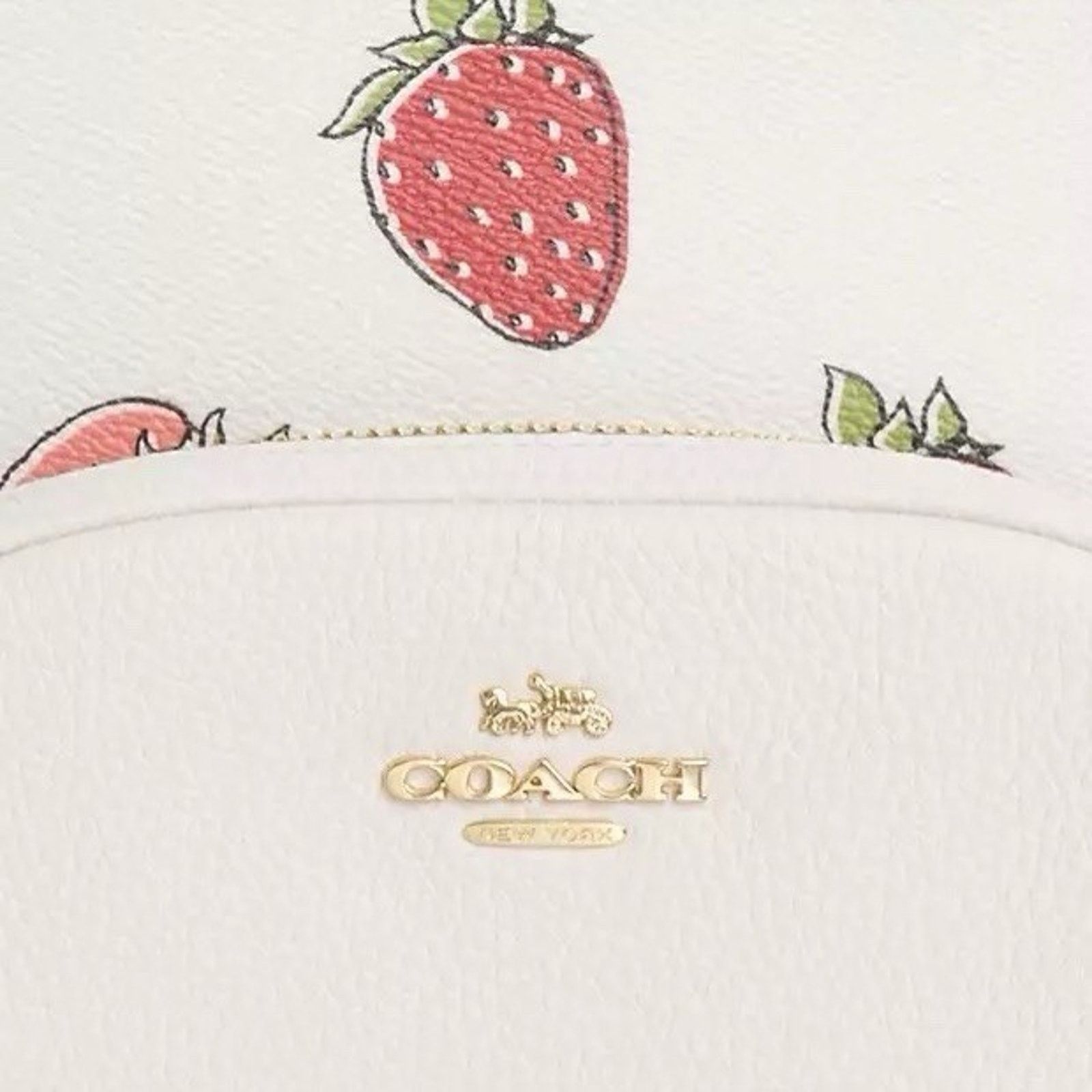 Coach NWT Coach Court Backpack Strawberry CAS94 Gold/Chalk Size ONE SIZE - 10 Thumbnail
