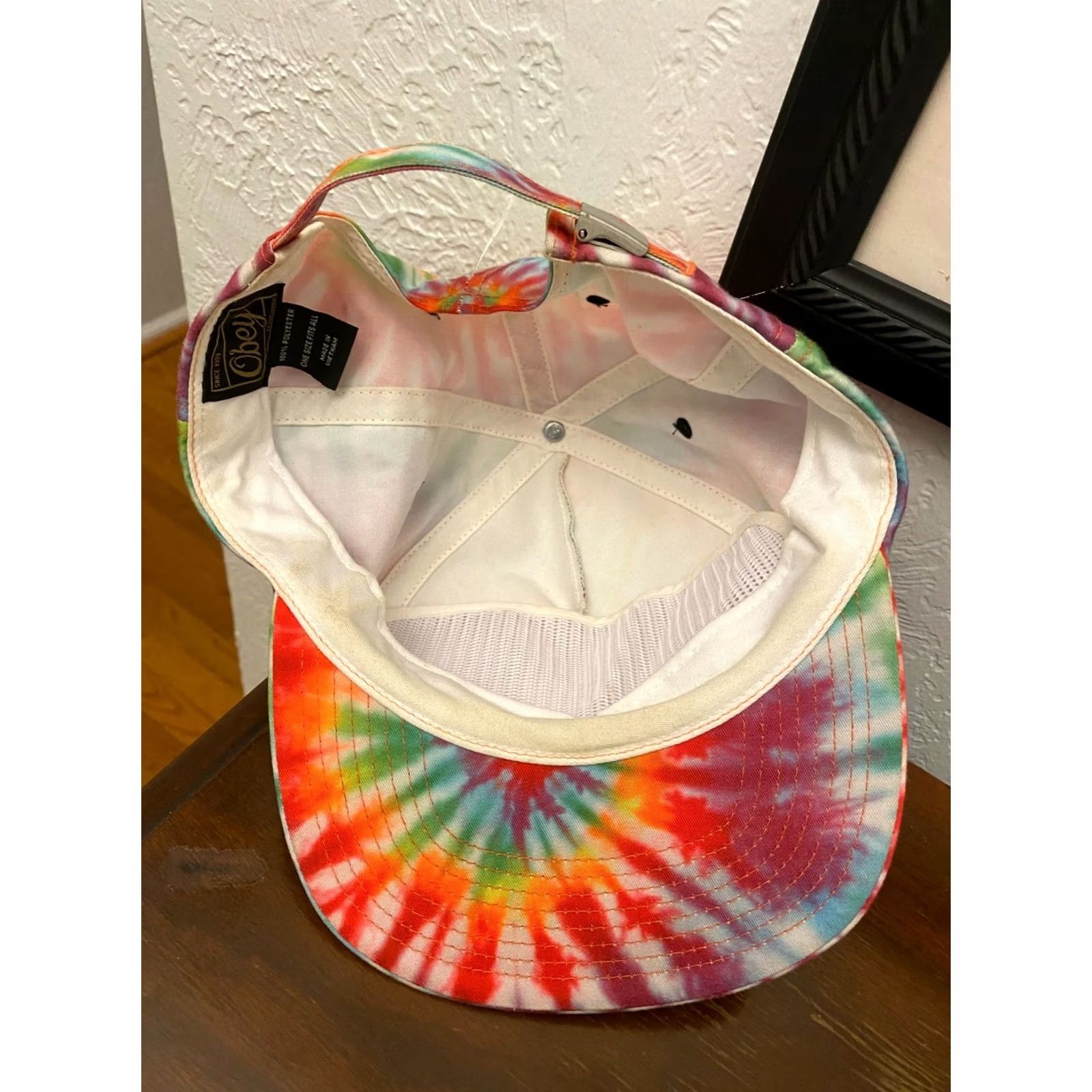 Obey OBEY Tie Dye Strapback Hat All Over Print Geometric Logo Men’s Adjustable Multicolor Baseball Cap Size ONE SIZE - 4 Thumbnail