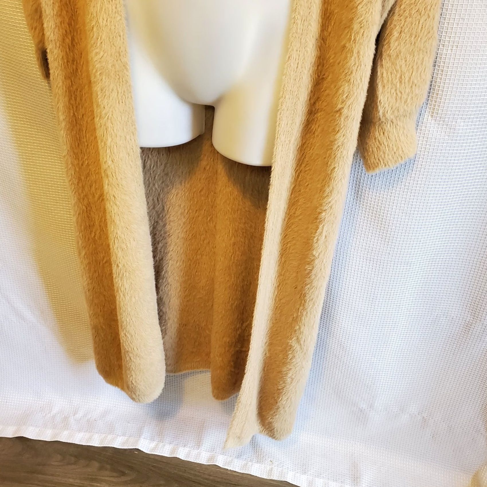Express Express Cardigan Womens XS Beige Tan Open Duster Fuzzy Knit Super Soft Maxi Size XS / US 0-2 / IT 36-38 - 4 Thumbnail