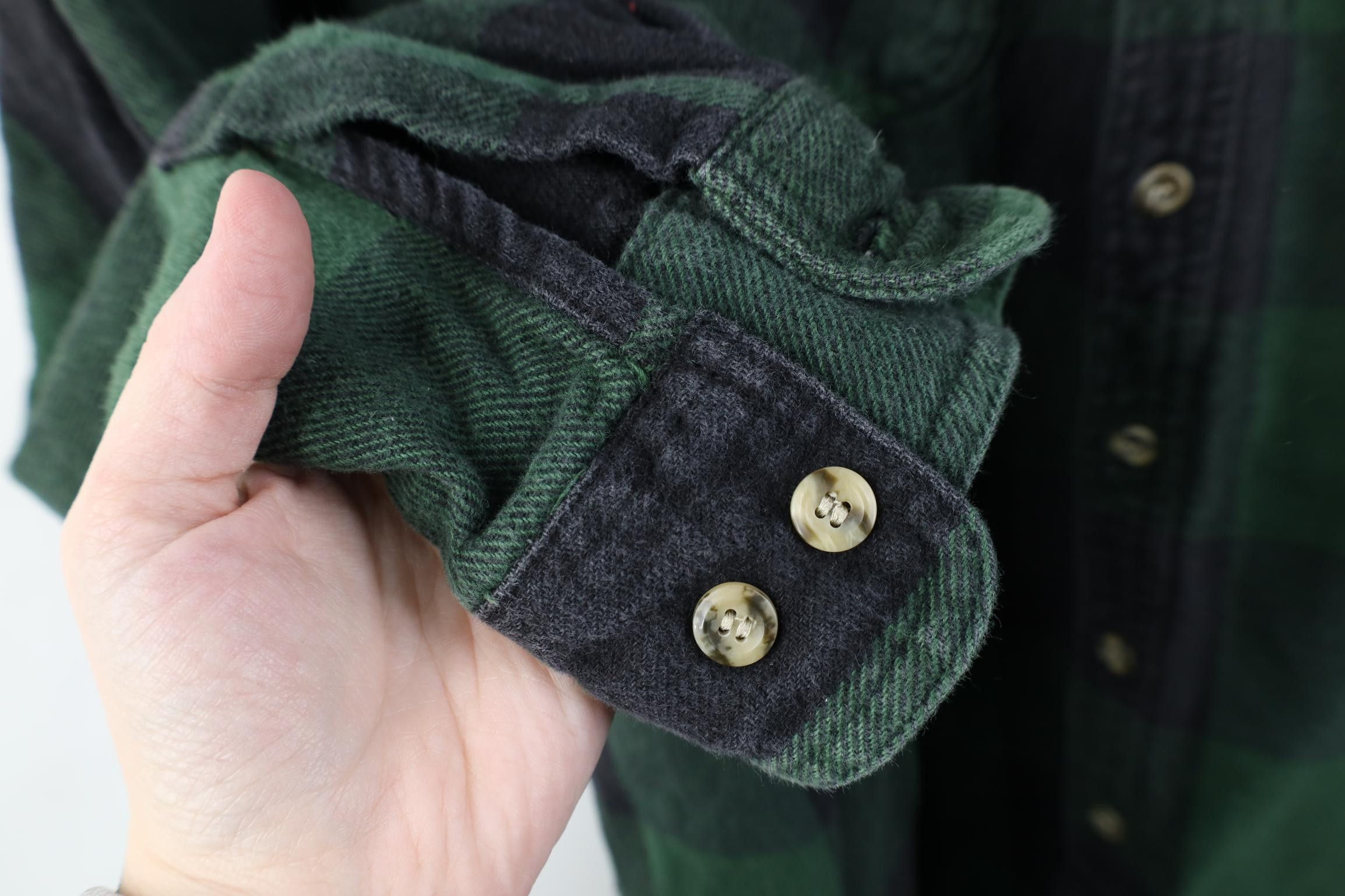Vintage Vintage 90s Streetwear Heavyweight Button Shirt Green Plaid Size US XL / EU 56 / 4 - 8 Thumbnail