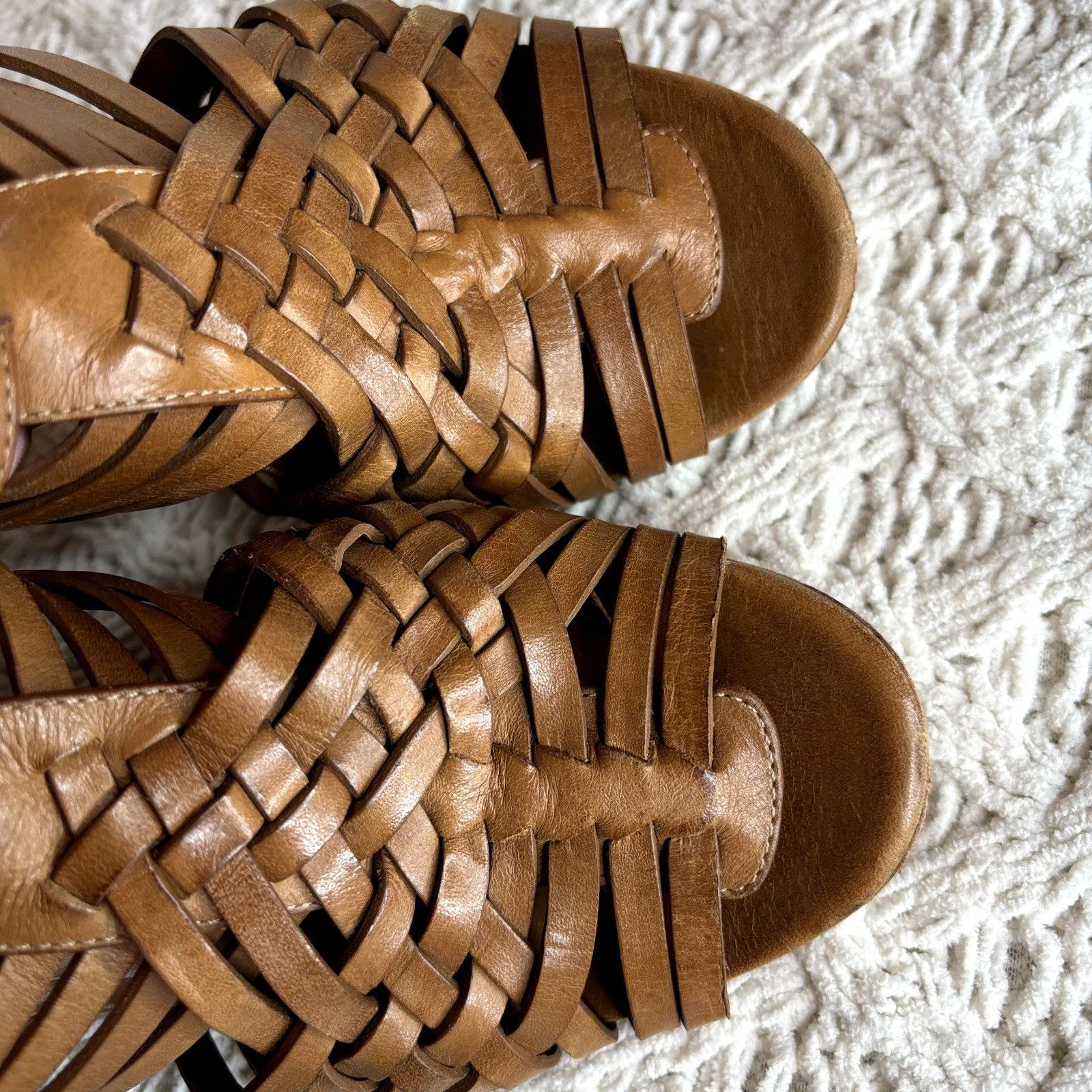 Tory Burch Tory Burch Nadia Huarache Sandals Women's Size 9 M Tan Leath Size US 9 / IT 39 - 10 Thumbnail