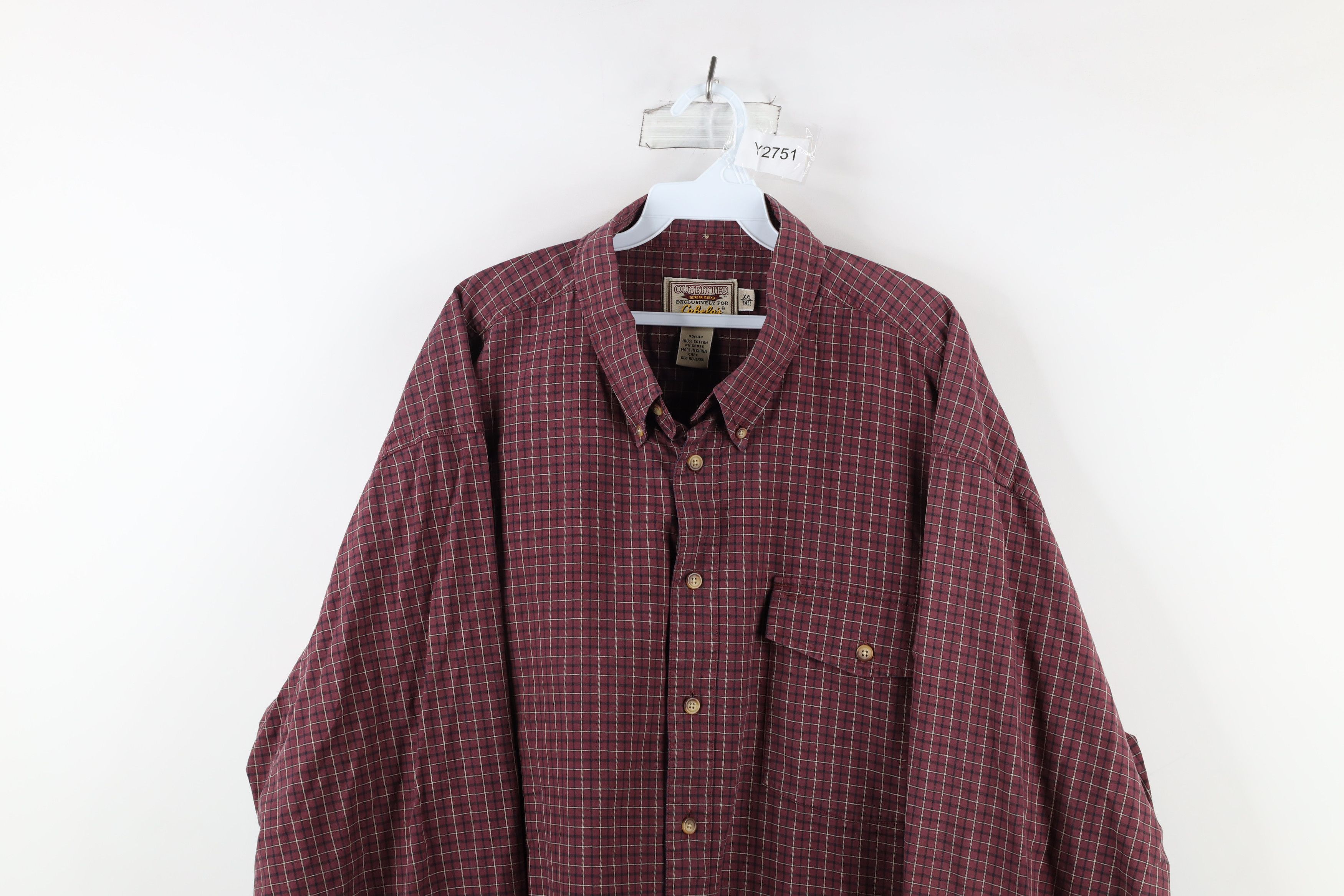 Cabelas × Vintage Vintage Cabelas Faded Collared Button Down Shirt Red Plaid Size US XXL / EU 58 / 5 - 2 Thumbnail